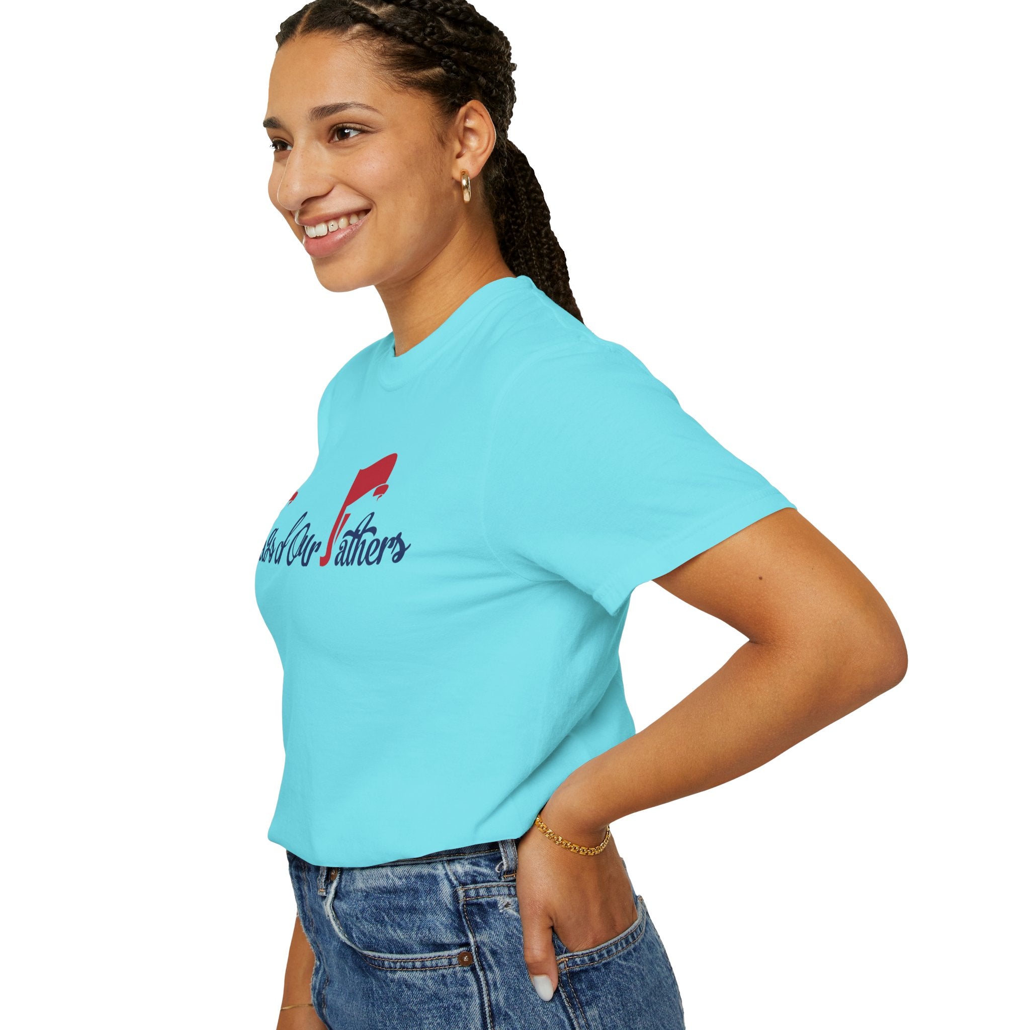Flags of Our Father Graphic T-shirt - Blue Red