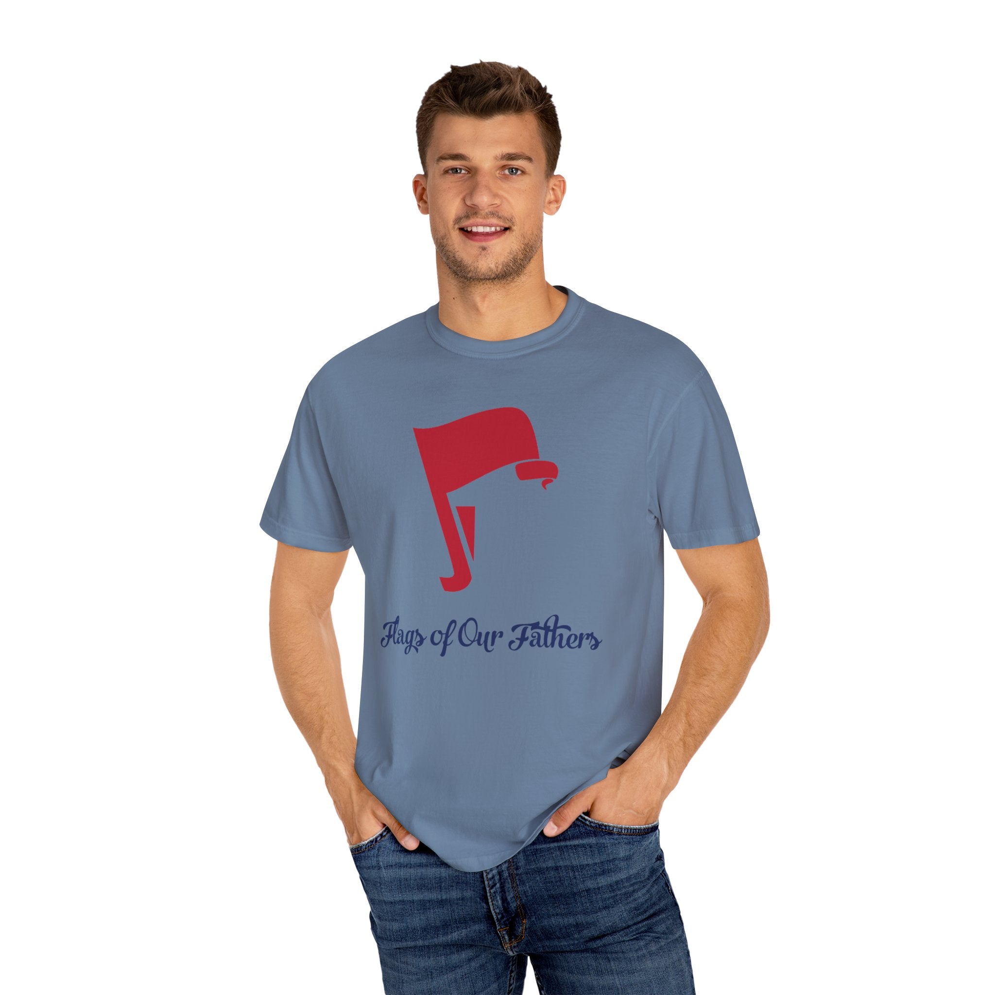 Flags of Our Father Graphic Tee - Unisex T-shirt Blue Red