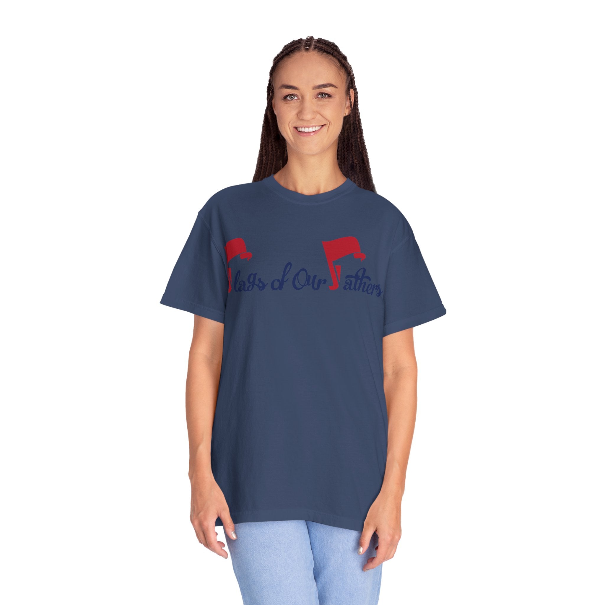 Flags of Our Father Graphic T-shirt - Blue Red