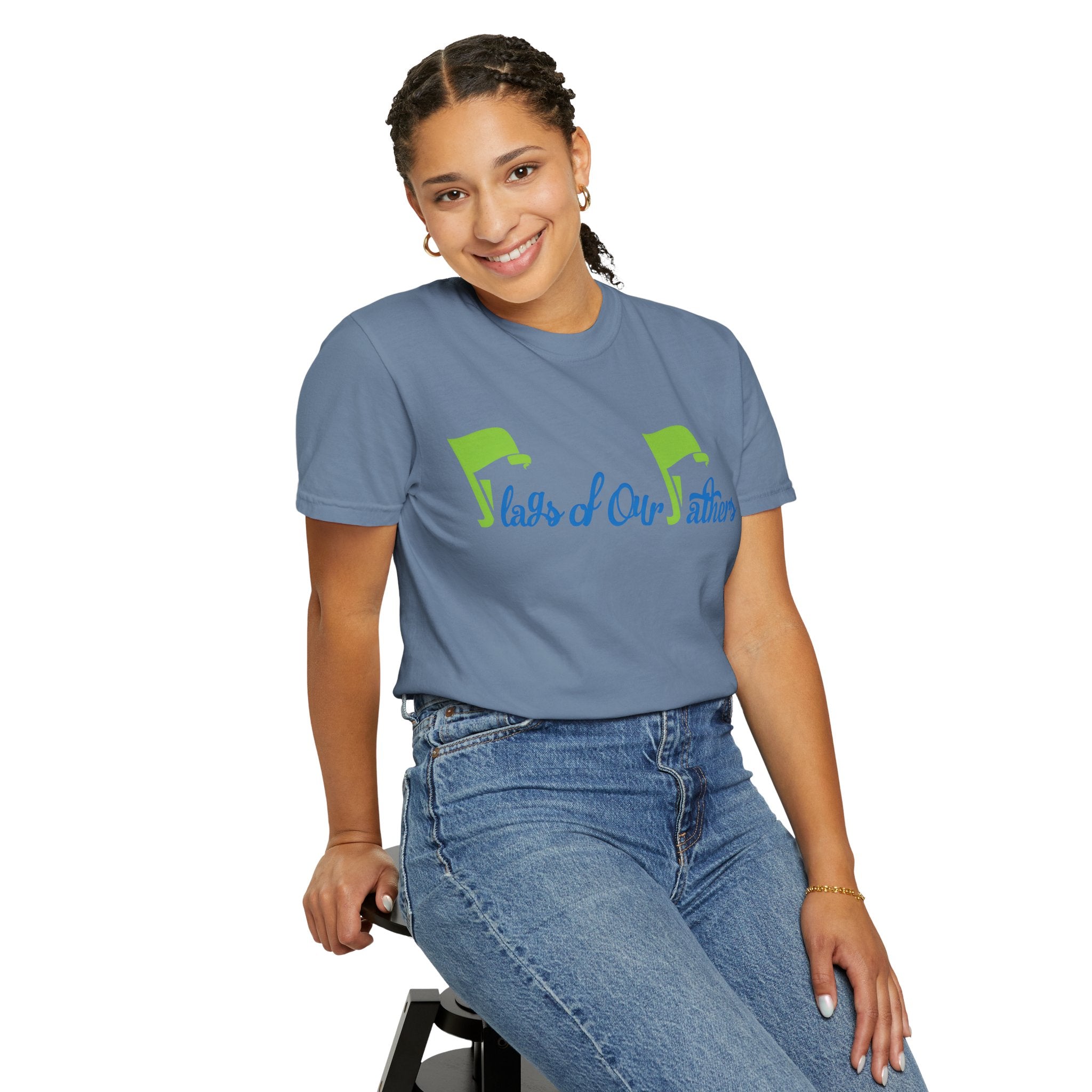 Flags of Our Father T-shirt - Blue Green