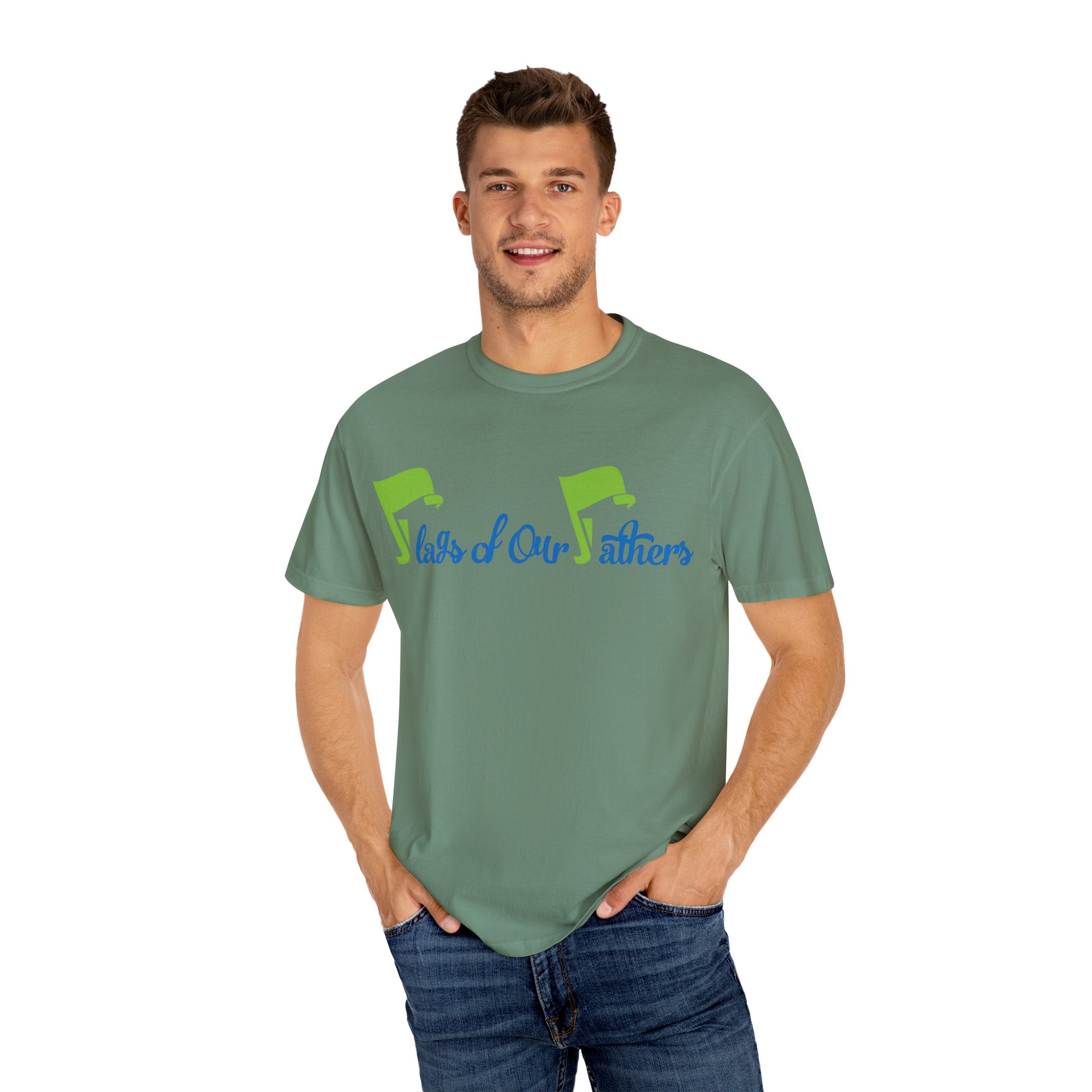 Flags of Our Father T-shirt - Blue Green