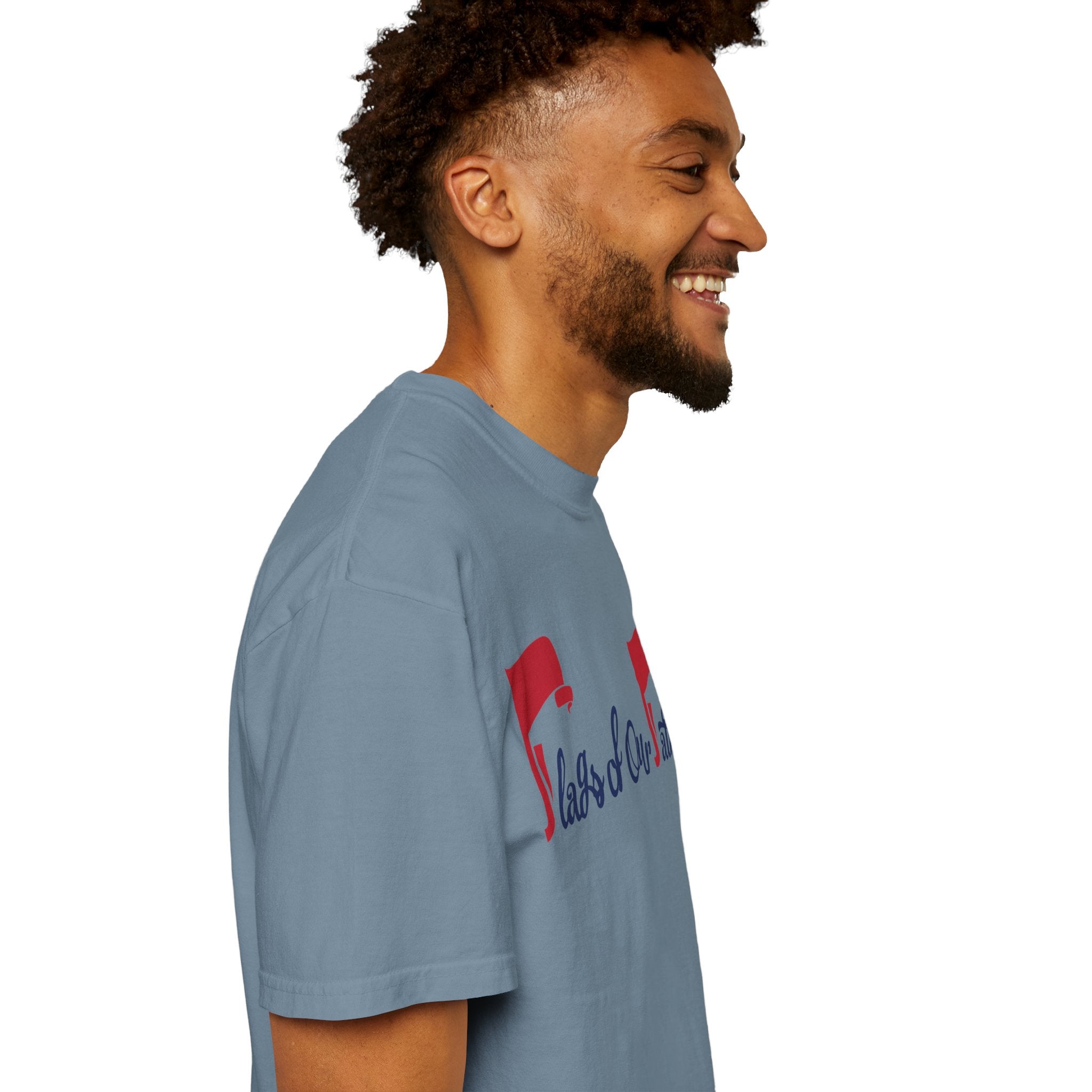 Flags of Our Father Graphic T-shirt - Blue Red