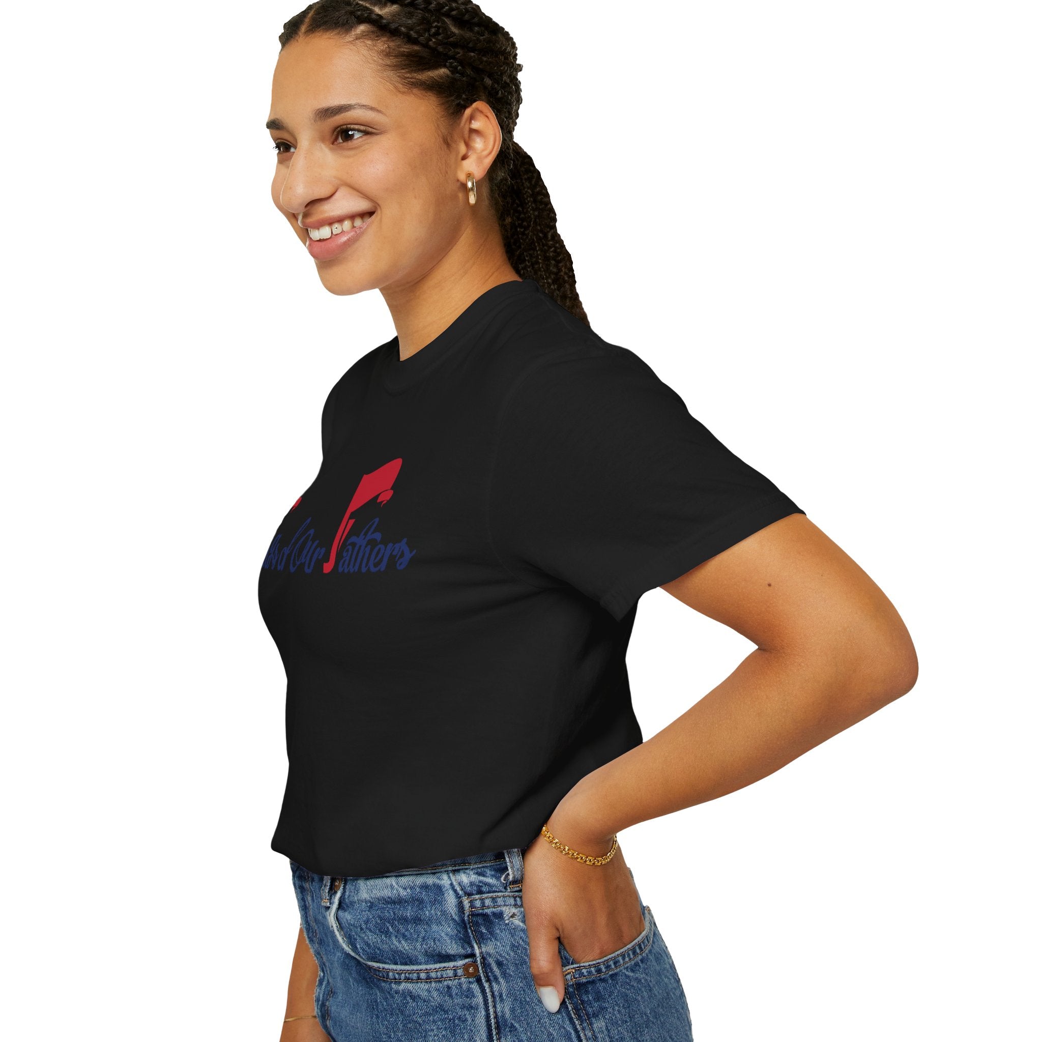 Flags of Our Father Graphic T-shirt - Blue Red