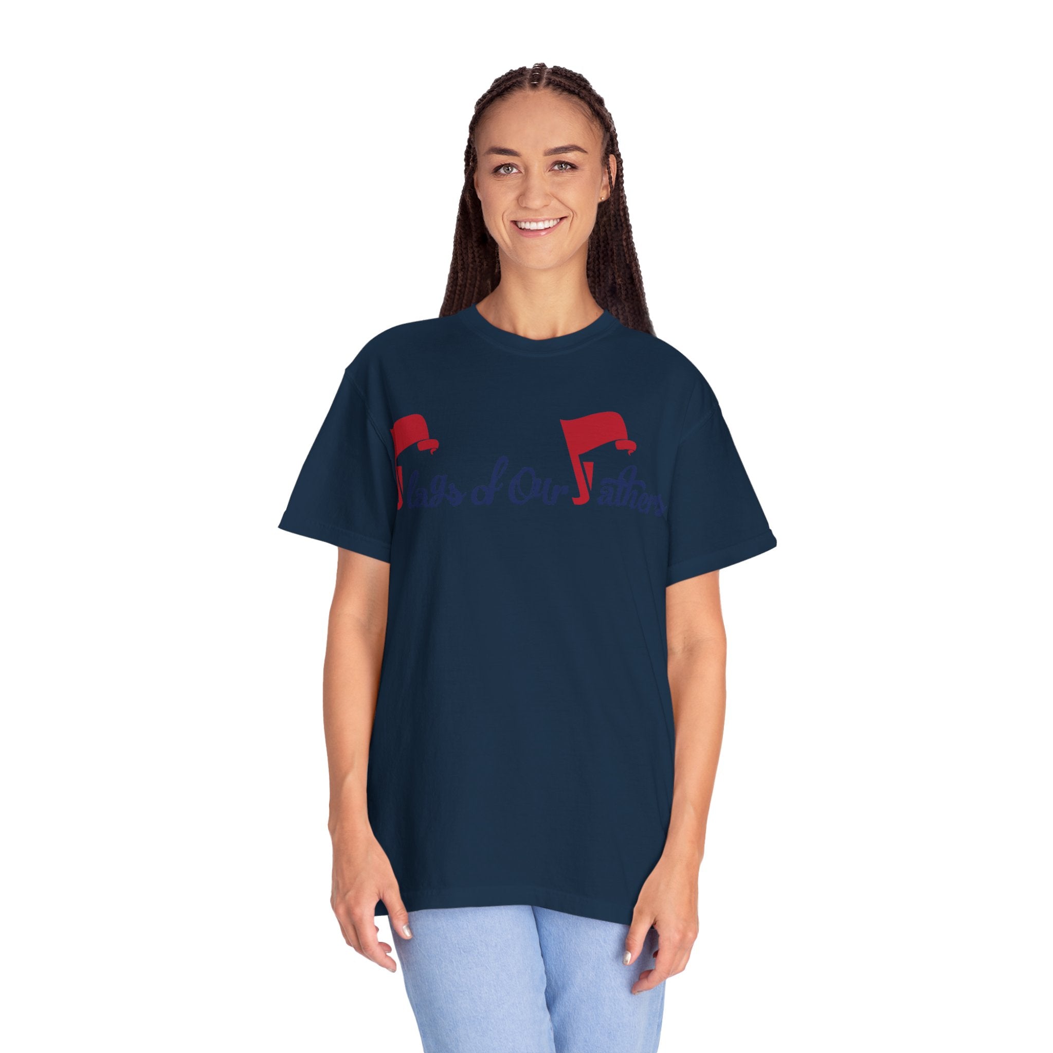 Flags of Our Father Graphic T-shirt - Blue Red