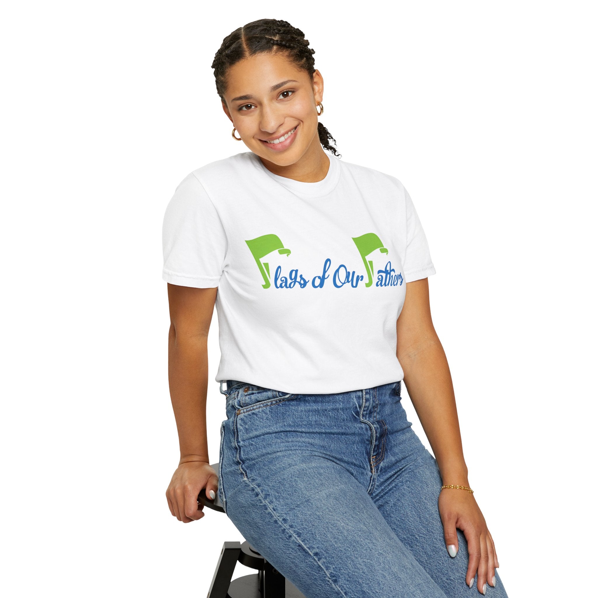 Flags of Our Father T-shirt - Blue Green