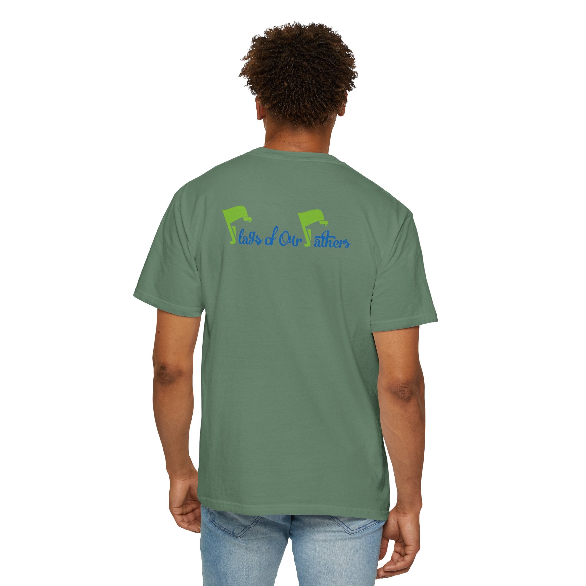 Flags of Our Father Graphic Tee - Blue Green