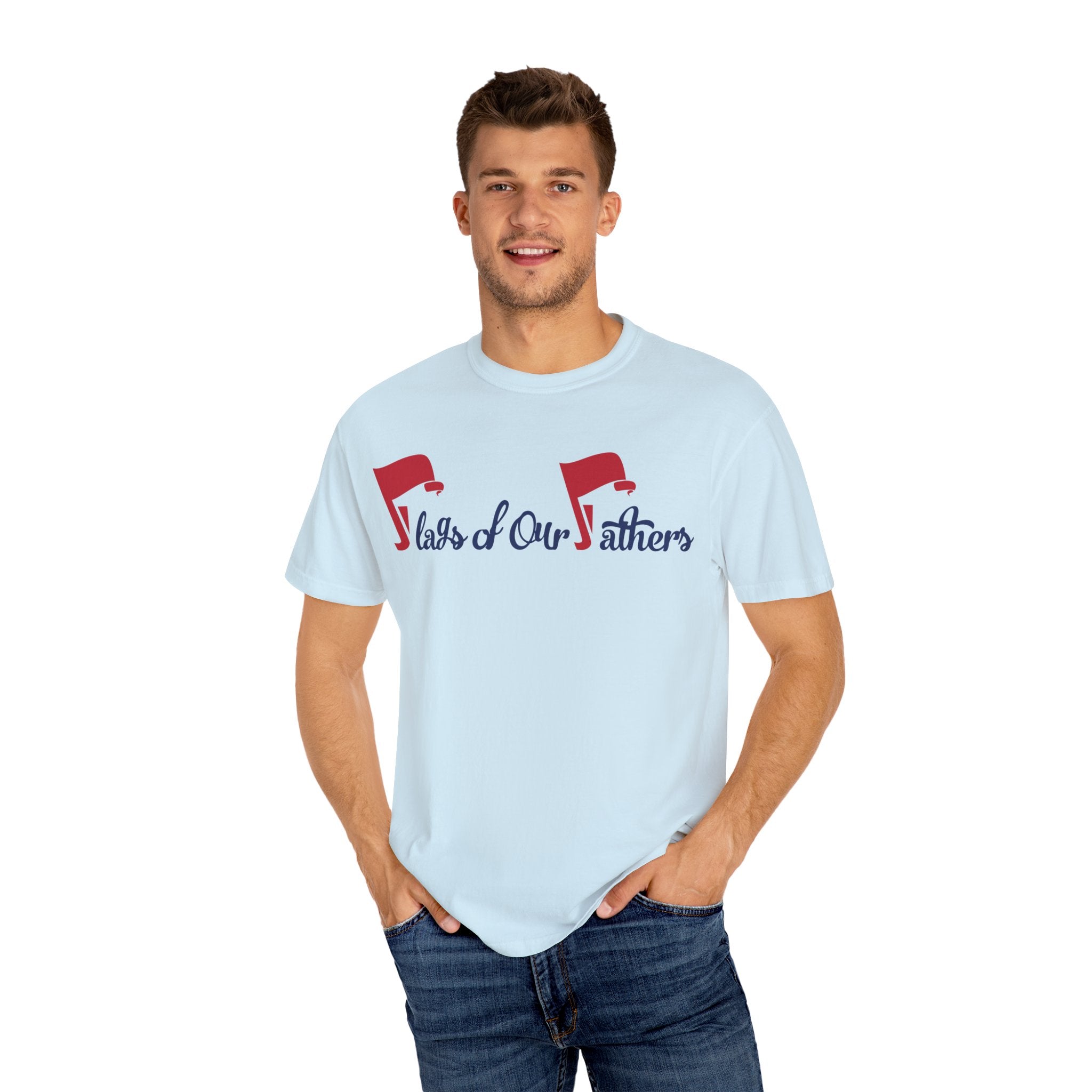 Flags of Our Father Graphic T-shirt - Blue Red