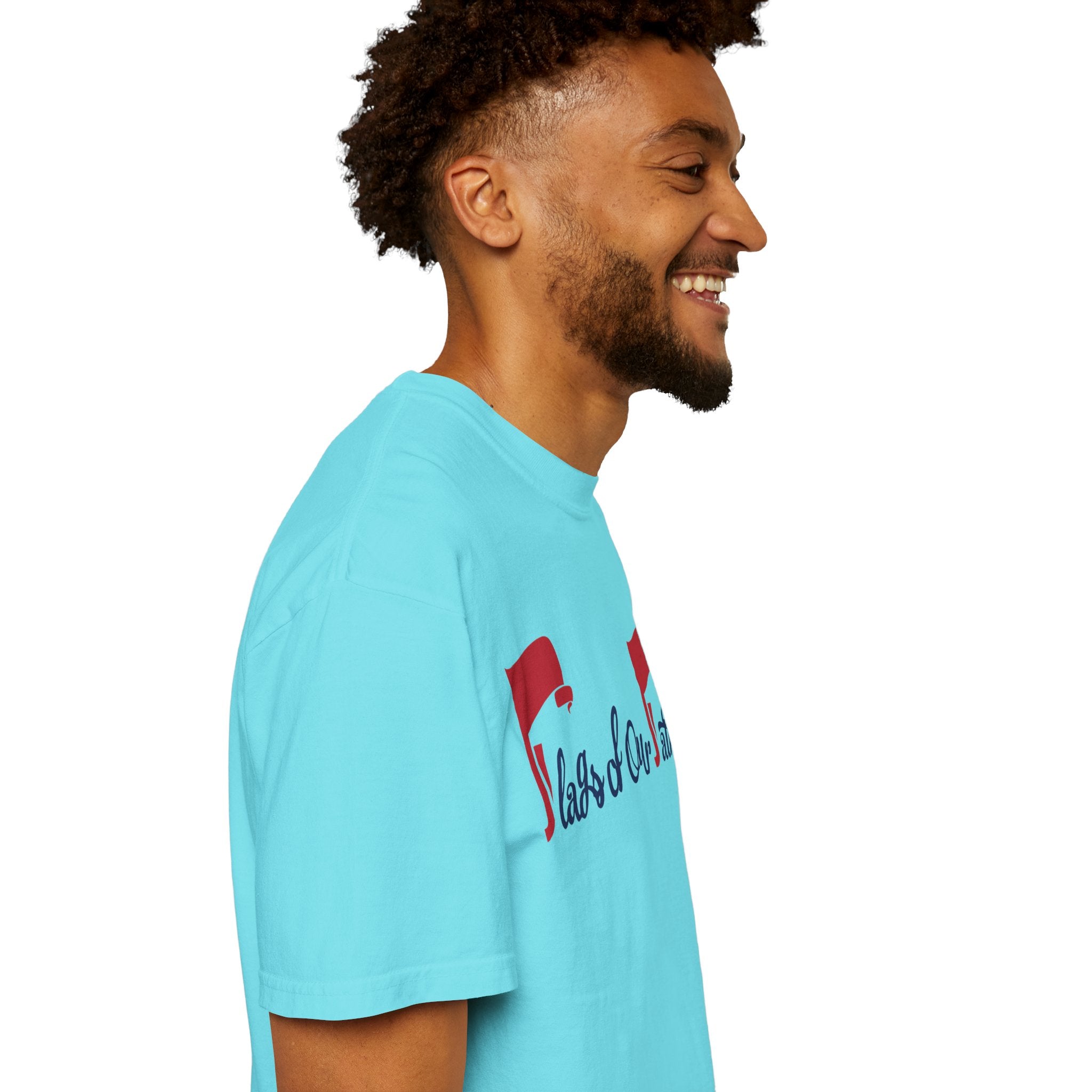 Flags of Our Father Graphic T-shirt - Blue Red