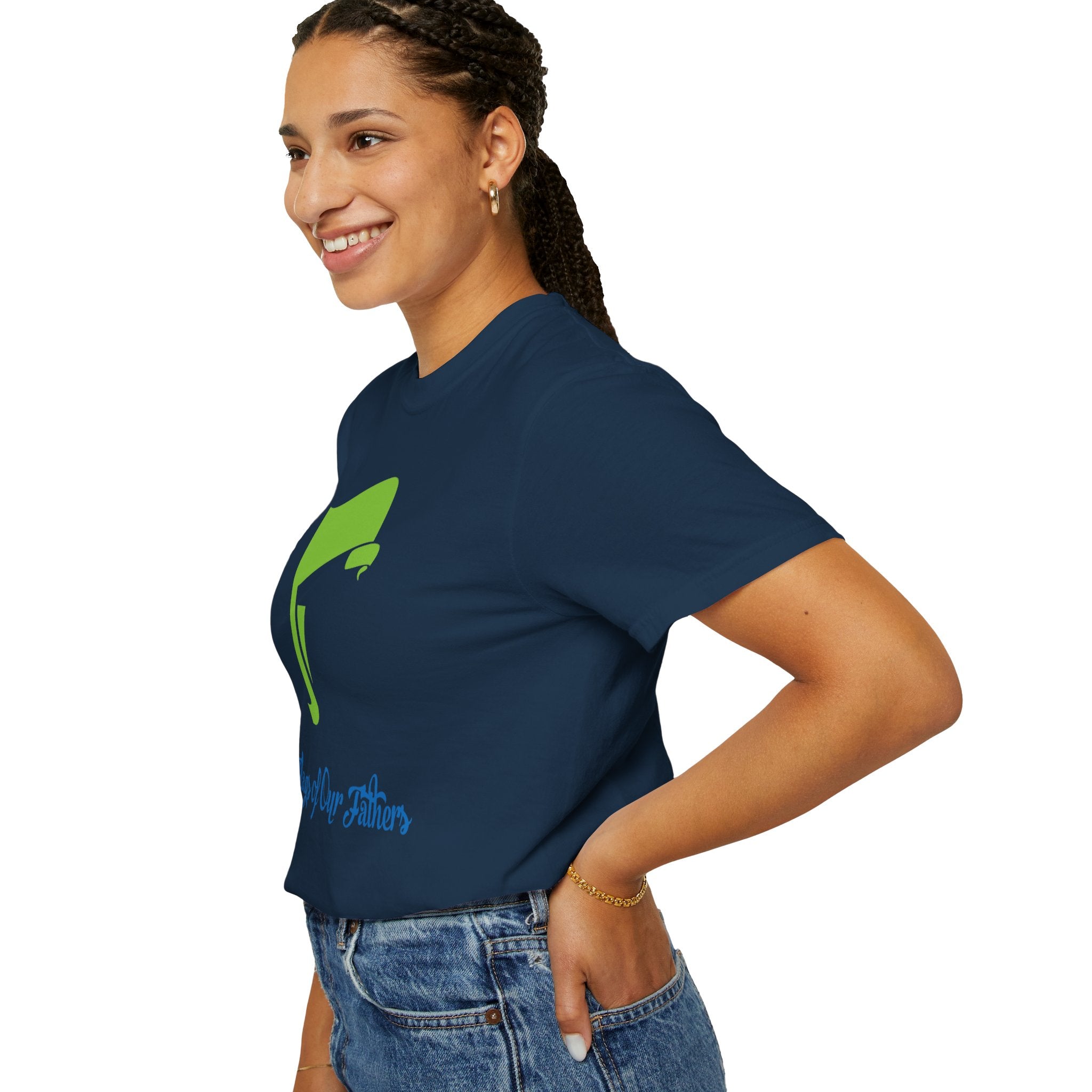 Flags of Our Father Graphic Tee - Blue Green