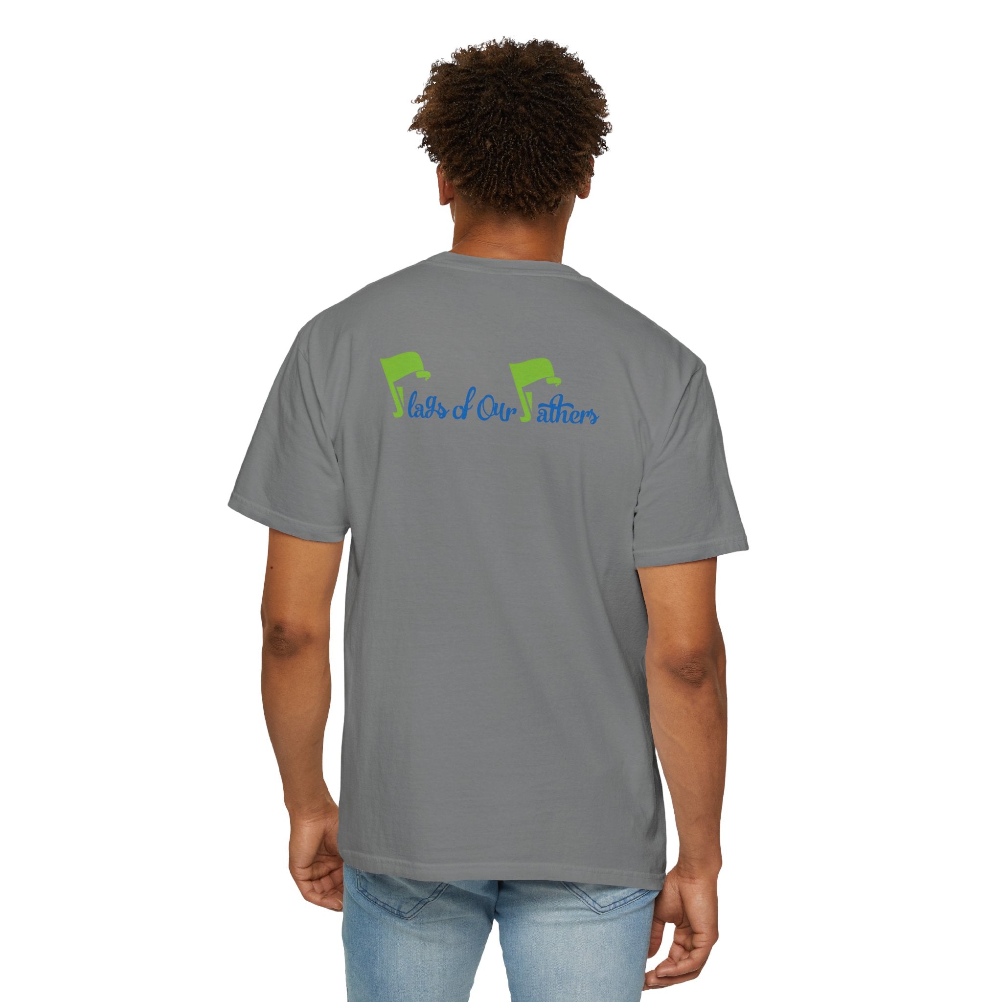 Flags of Our Father Graphic Tee - Blue Green