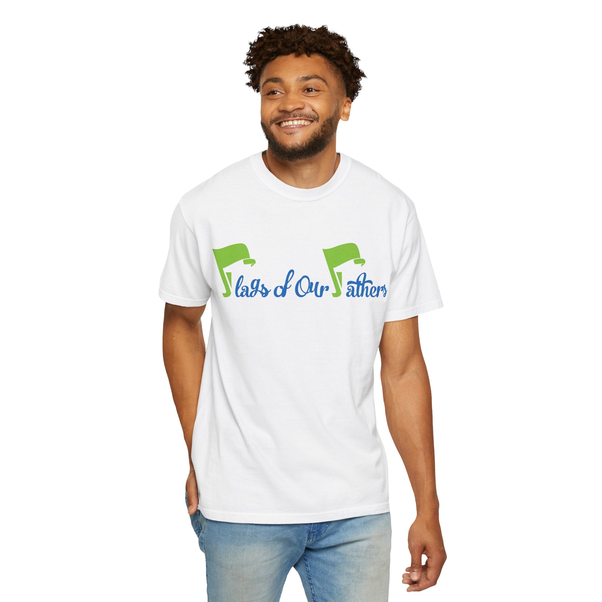 Flags of Our Father T-shirt - Blue Green