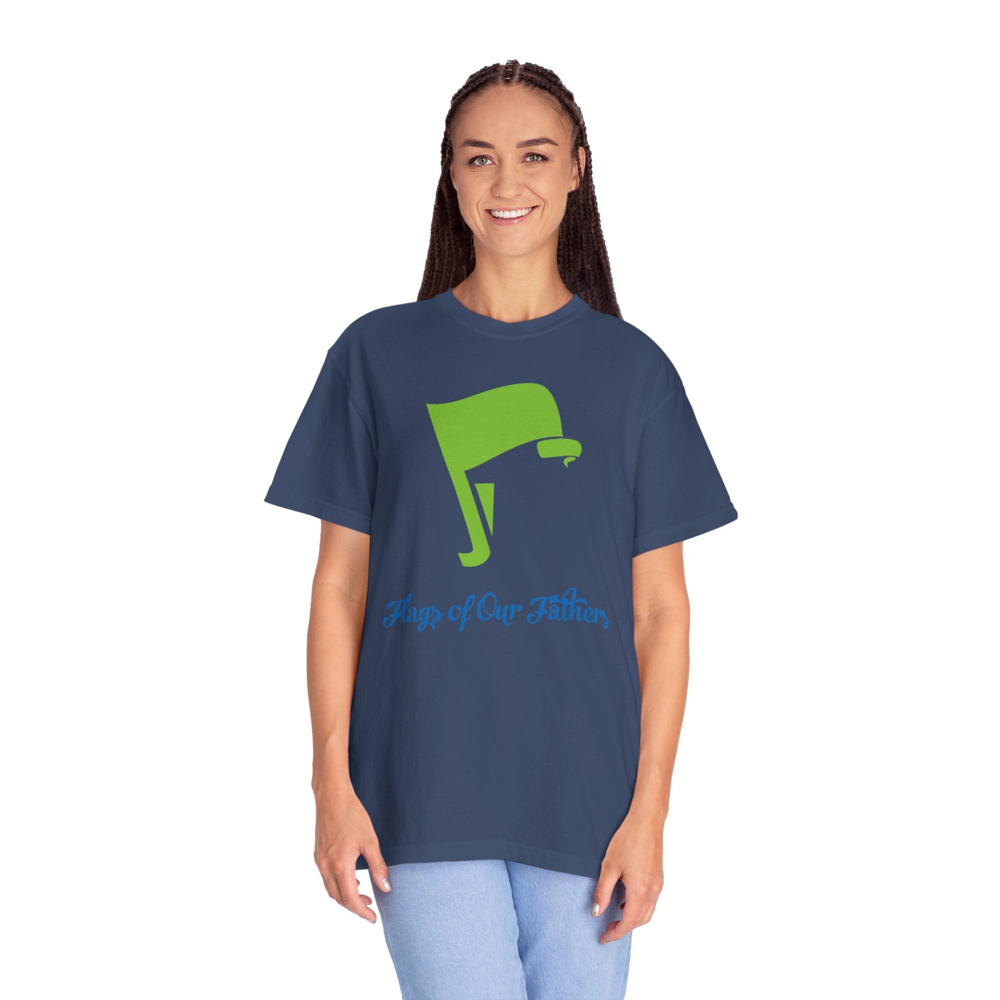Flags of Our Father Graphic Tee - Blue Green