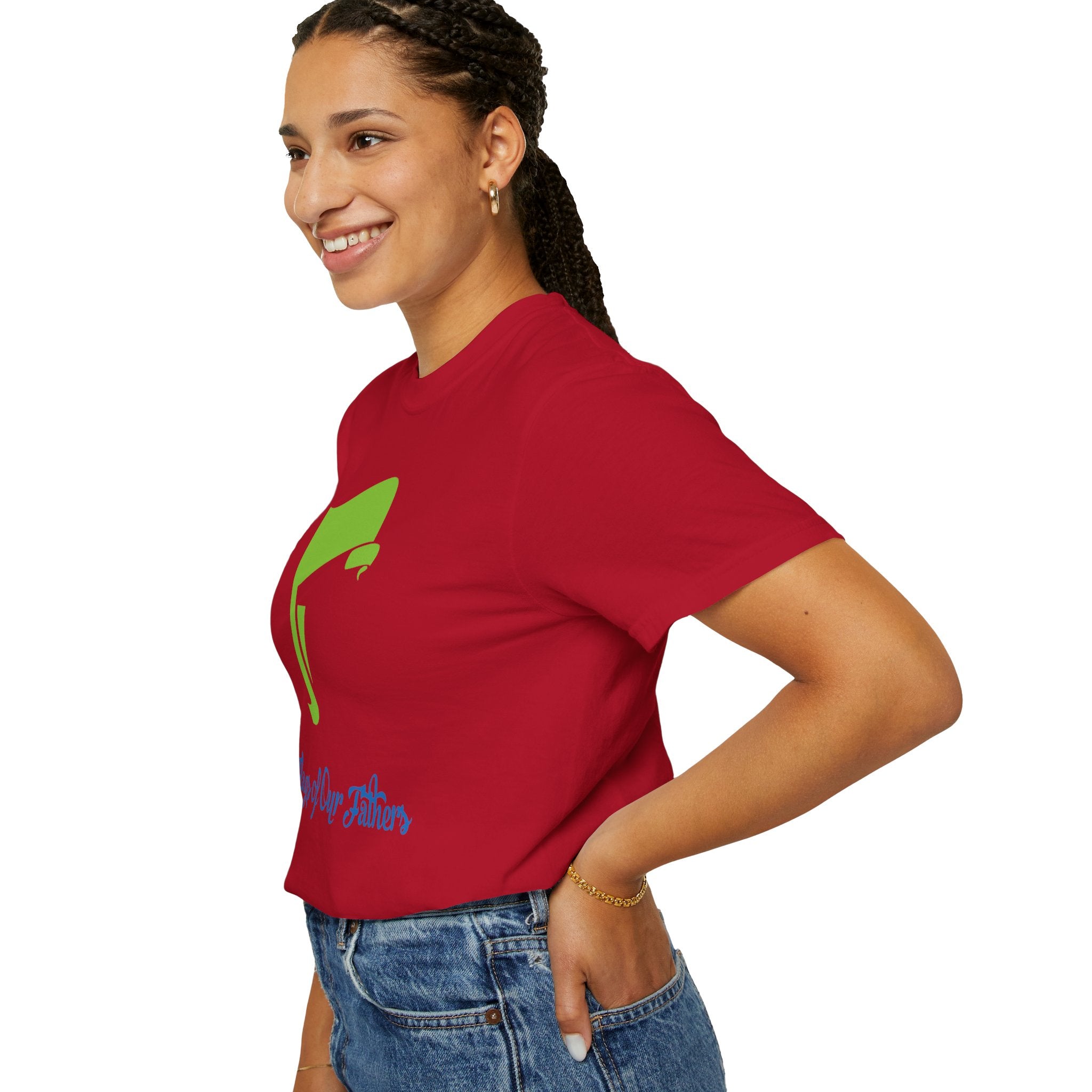 Flags of Our Father Graphic Tee - Blue Green