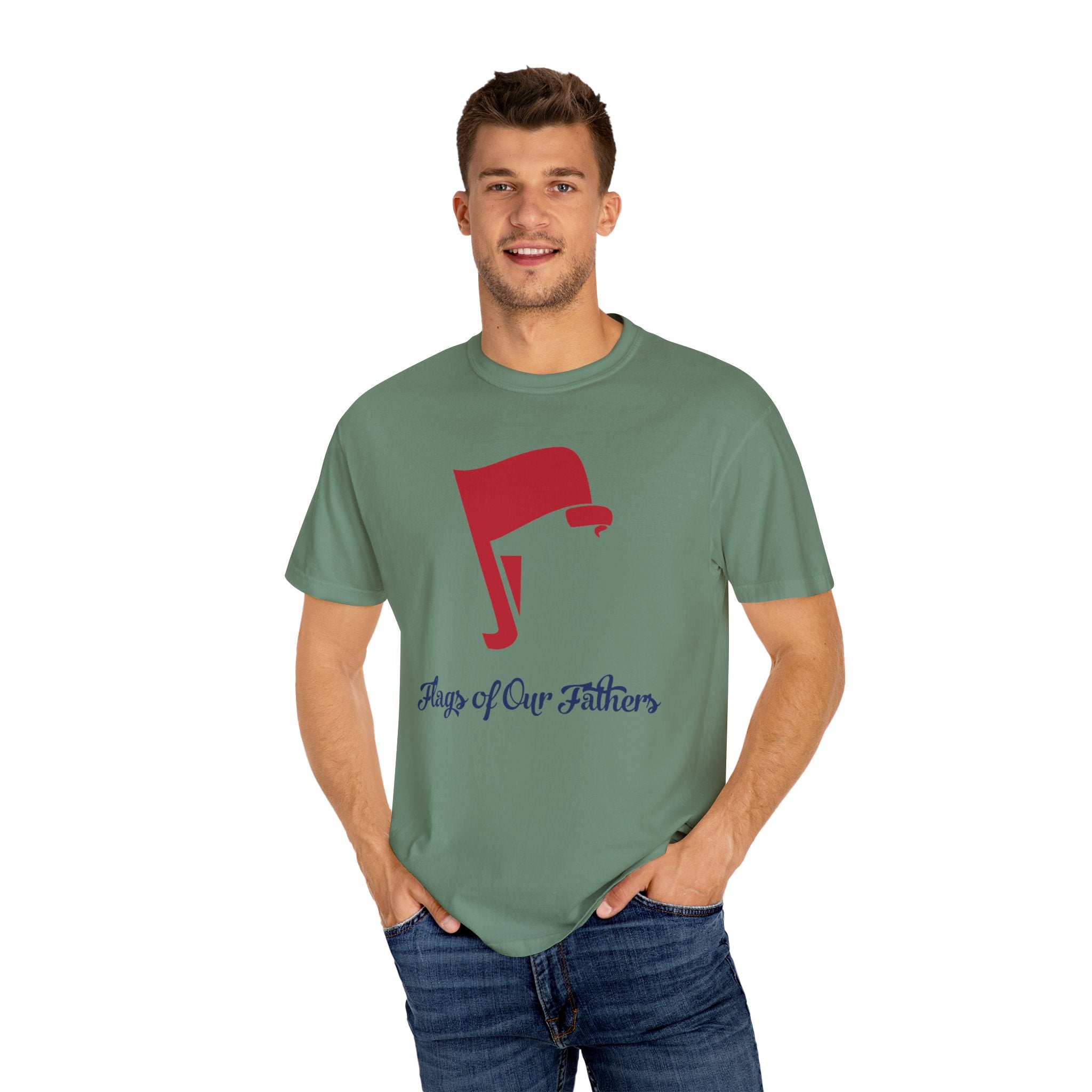 Flags of Our Father Graphic Tee - Unisex T-shirt Blue Red