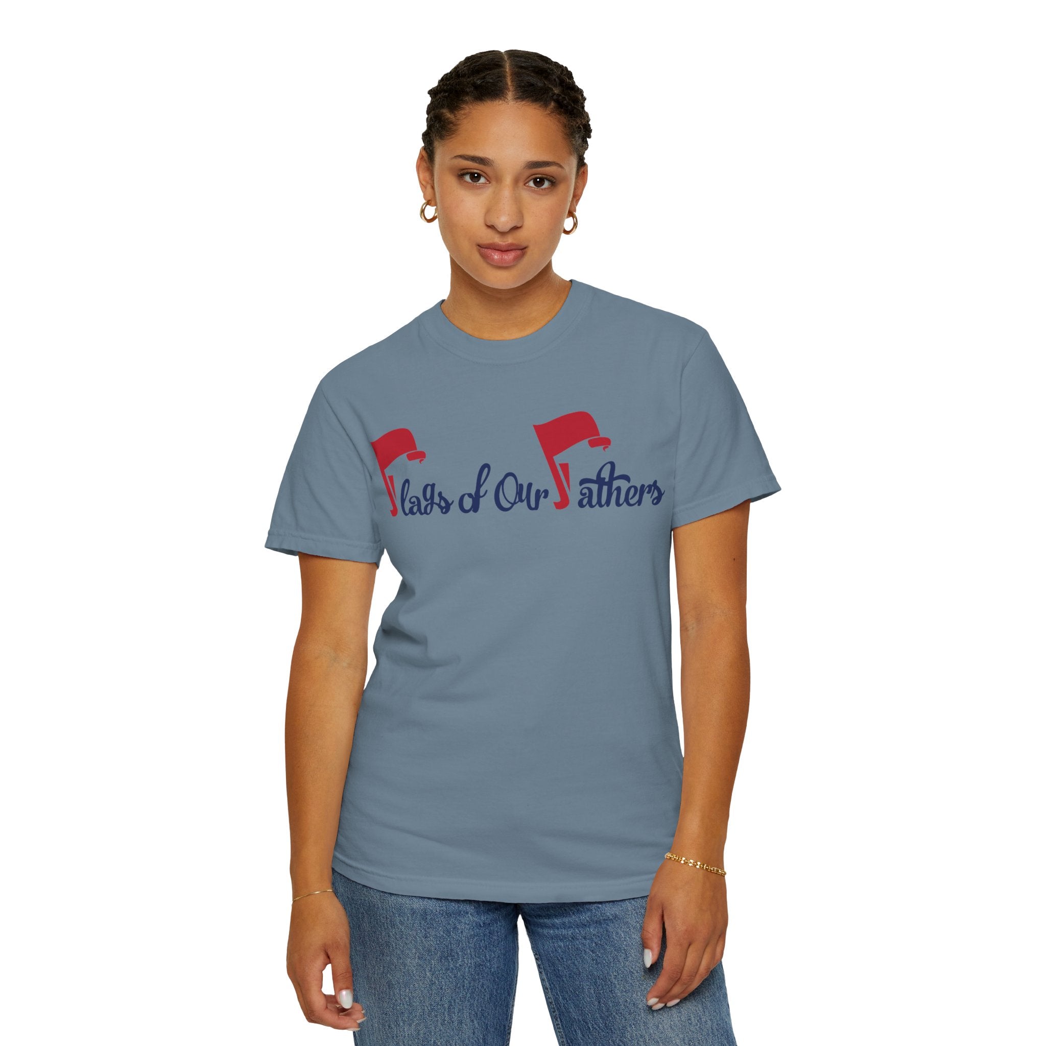 Flags of Our Father Graphic T-shirt - Blue Red