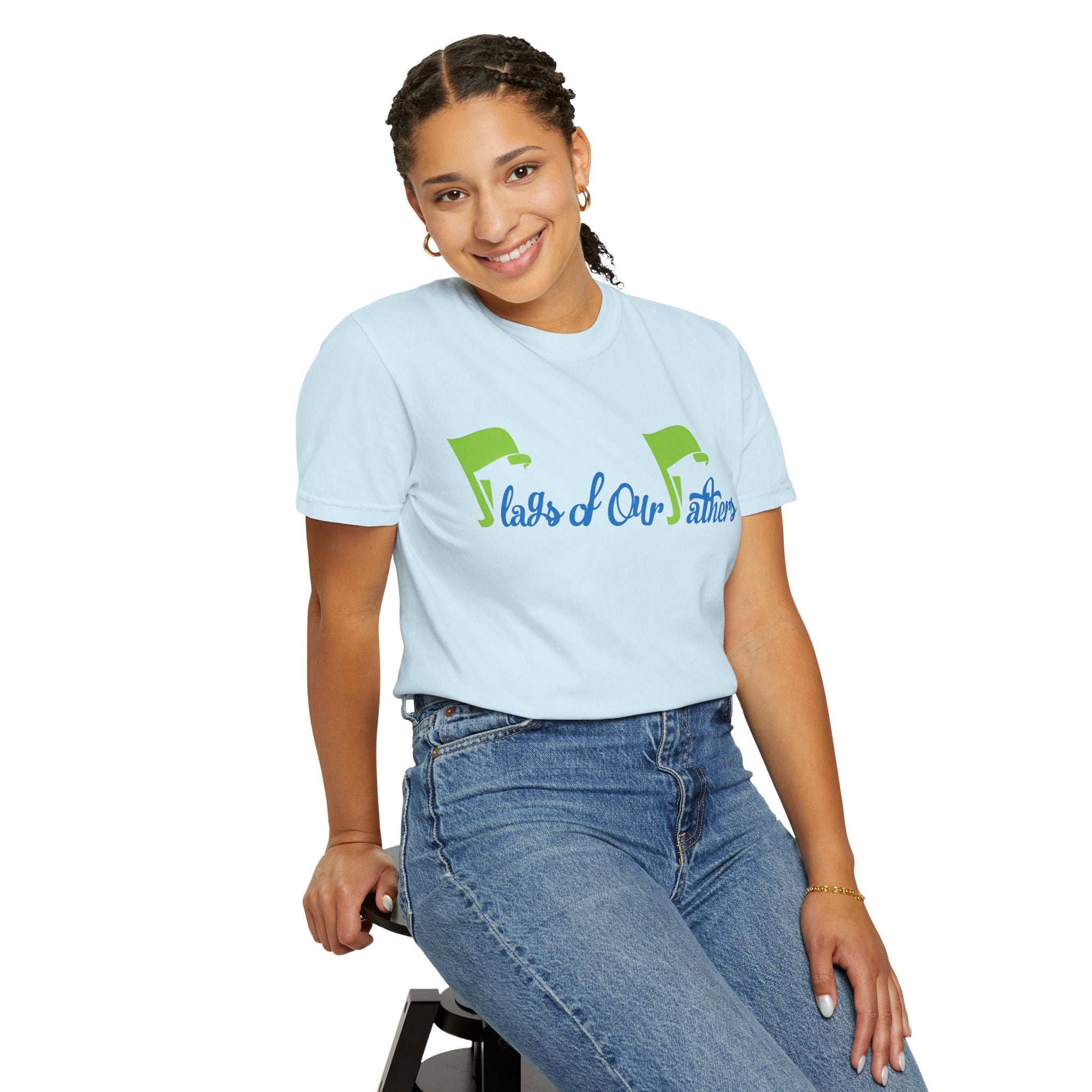 Flags of Our Father T-shirt - Blue Green