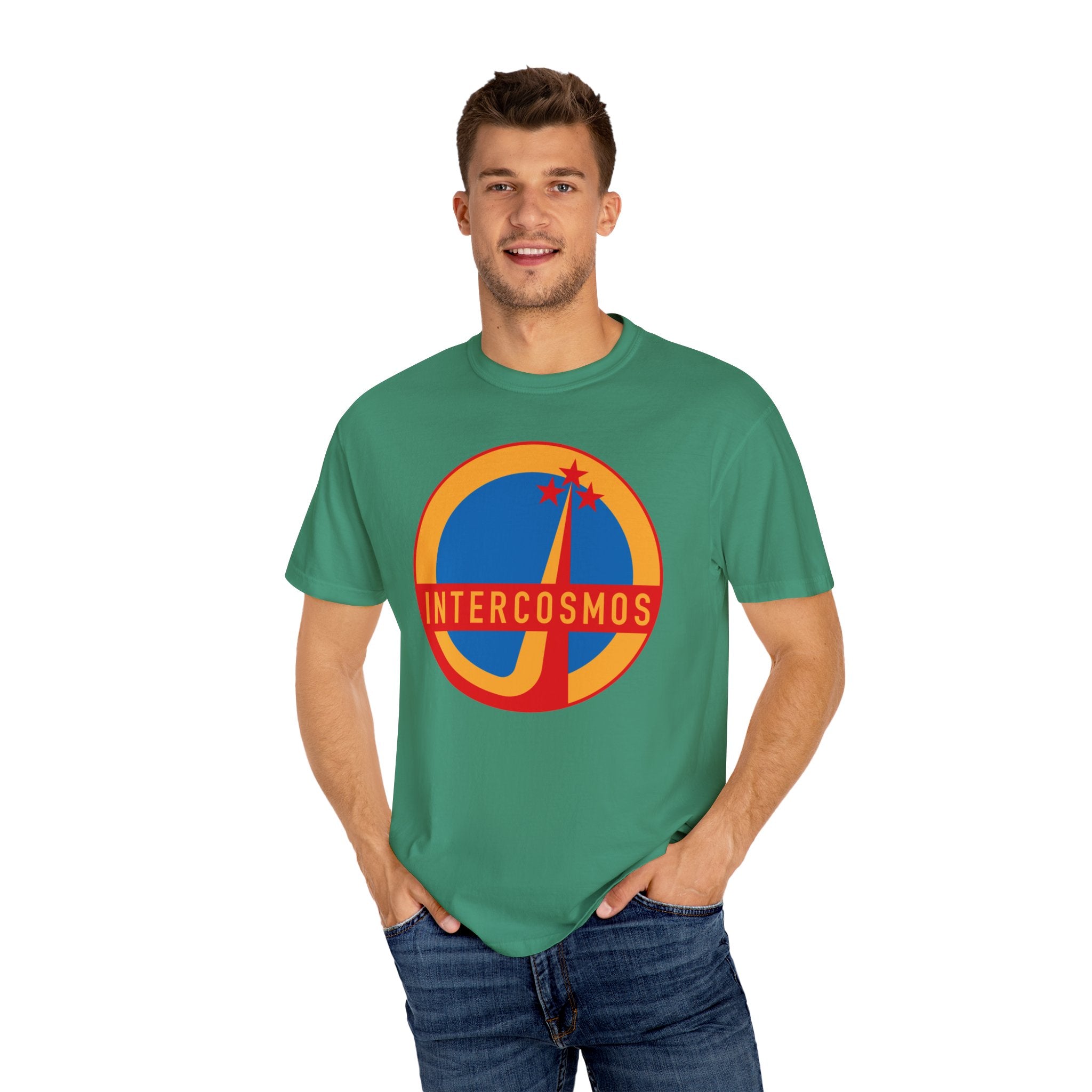 Unisex T-shirt Vintage Intercosmos Soviet Space Program Logo