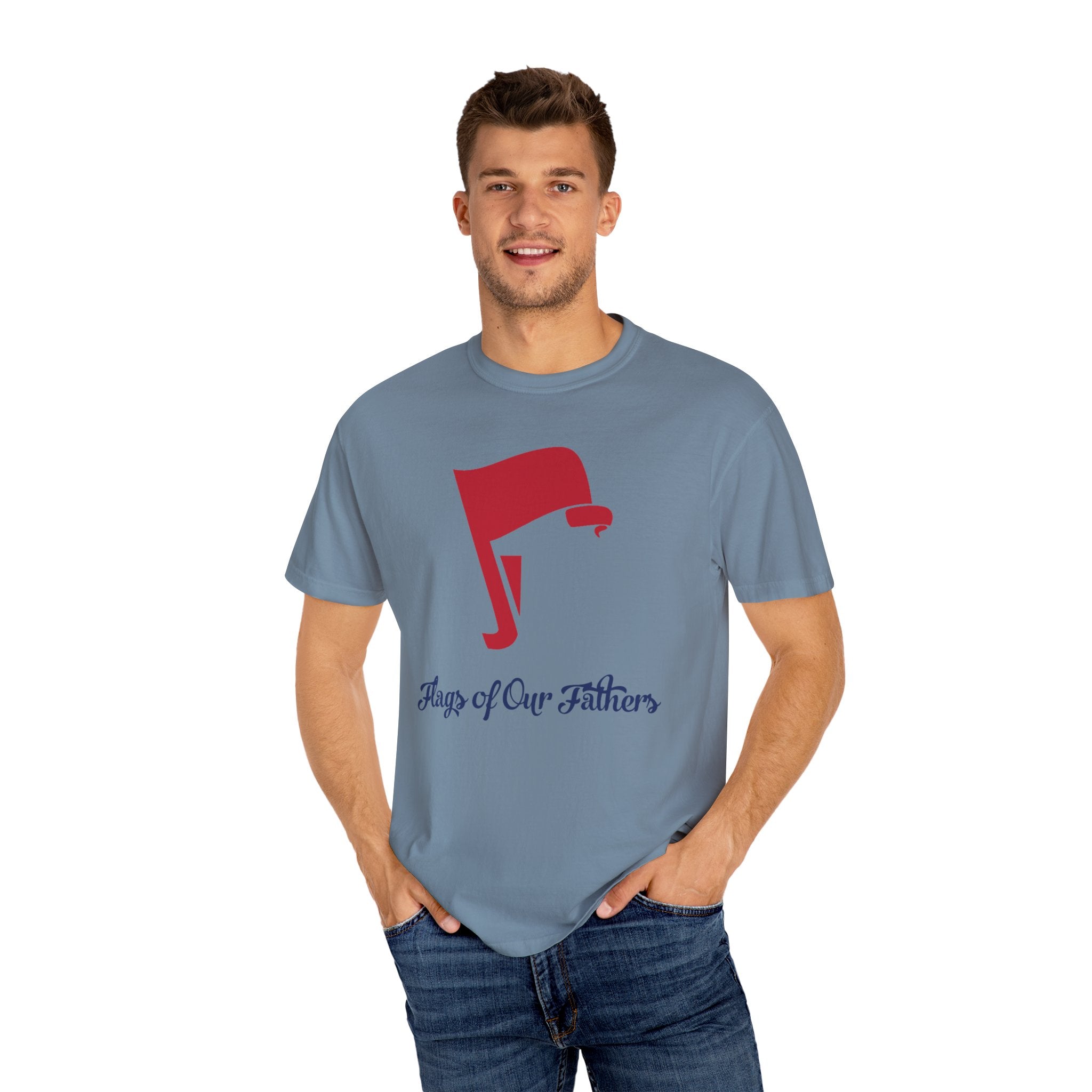 Flags of Our Father Graphic Tee - Unisex T-shirt Blue Red