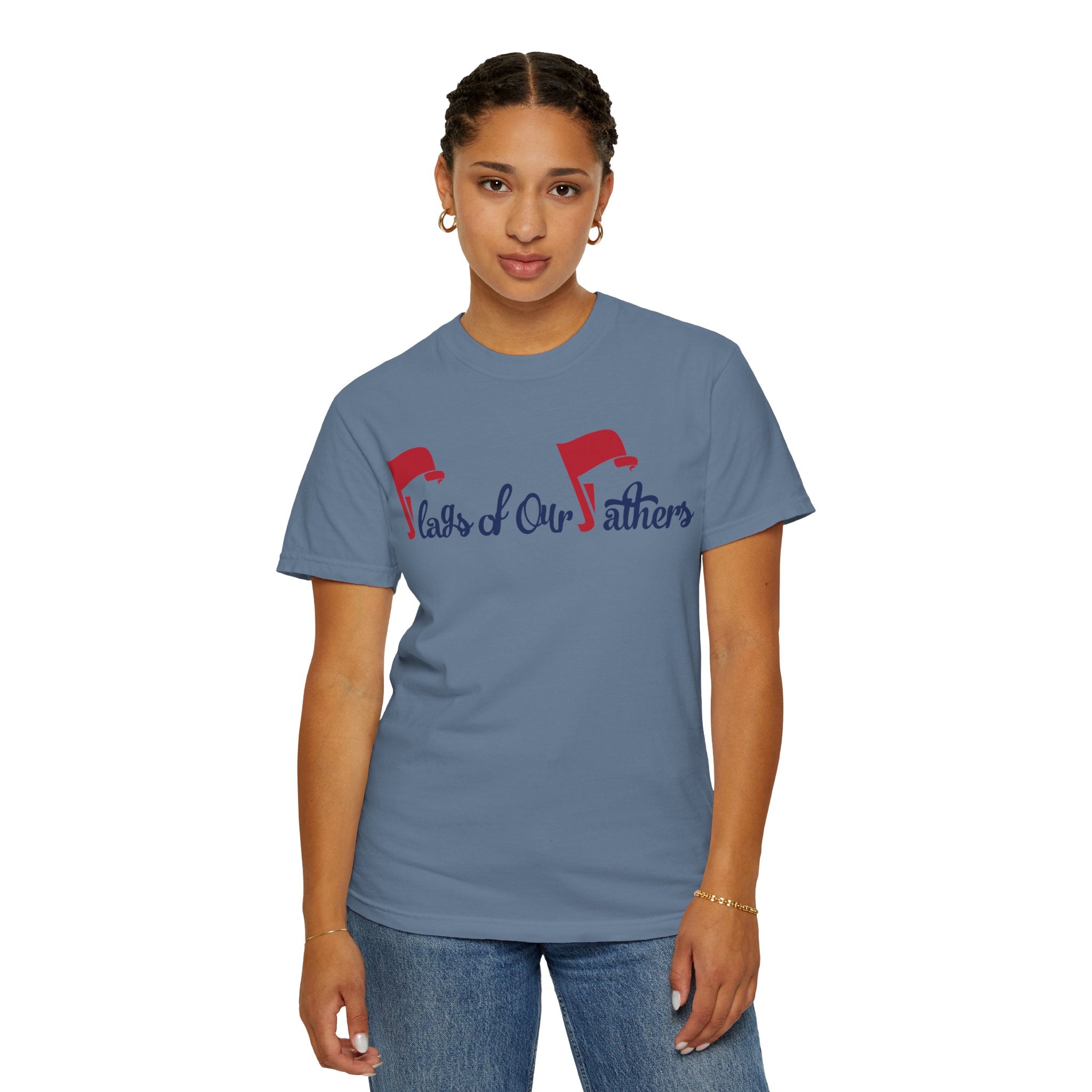 Flags of Our Father Graphic T-shirt - Blue Red