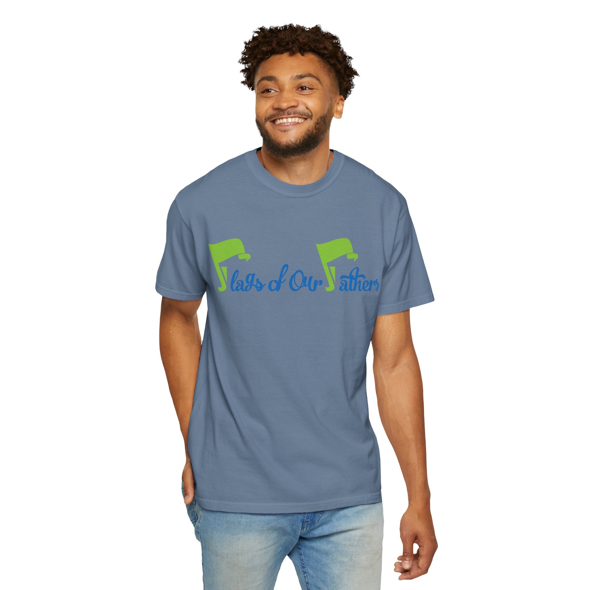 Flags of Our Father T-shirt - Blue Green