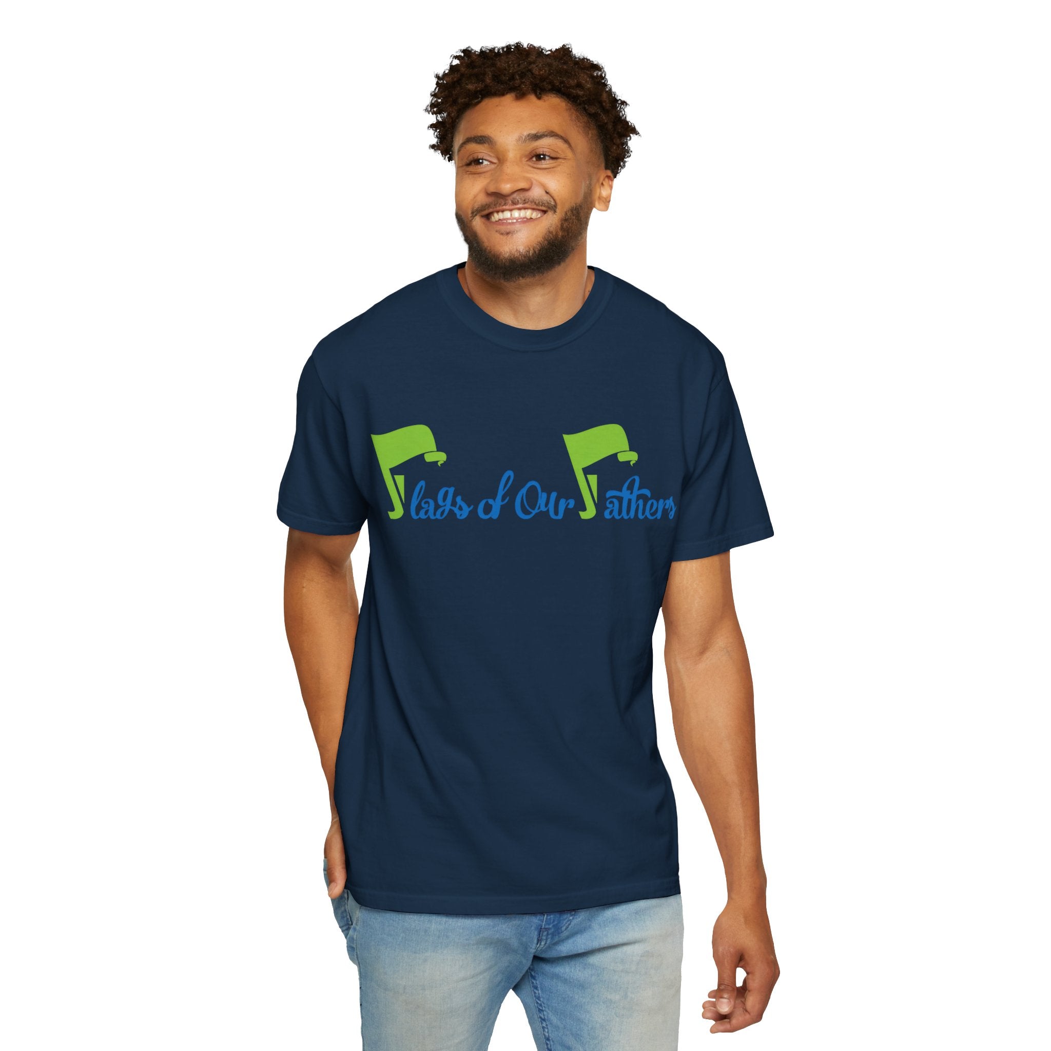 Flags of Our Father T-shirt - Blue Green