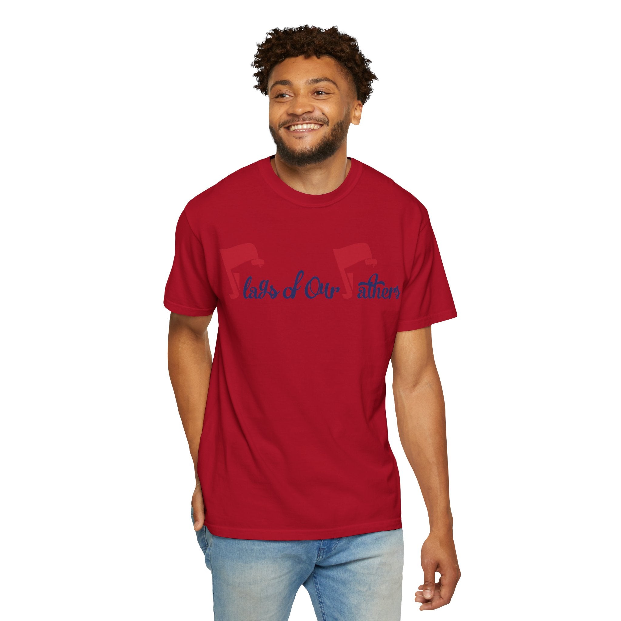 Flags of Our Father Graphic T-shirt - Blue Red