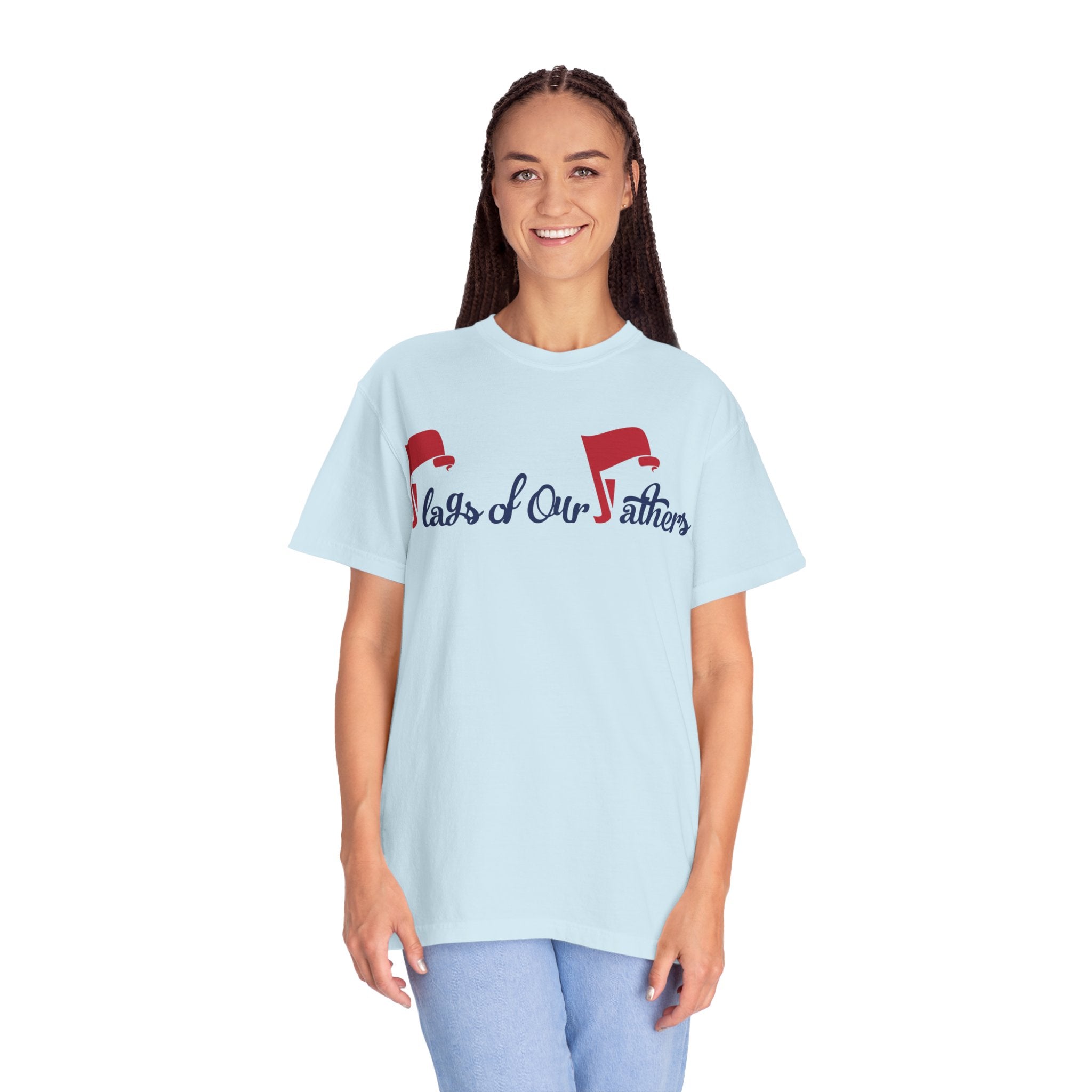 Flags of Our Father Graphic T-shirt - Blue Red