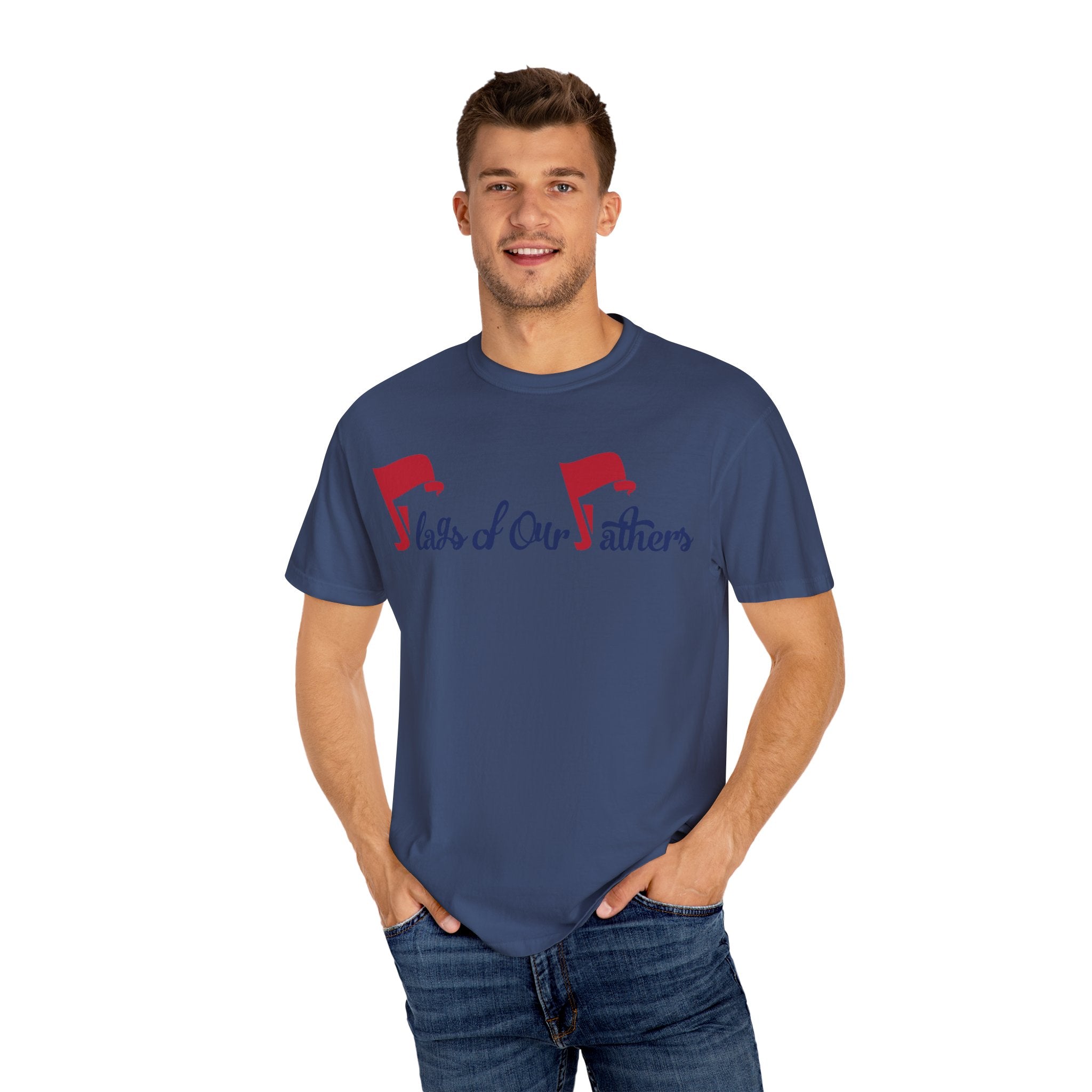 Flags of Our Father Graphic T-shirt - Blue Red