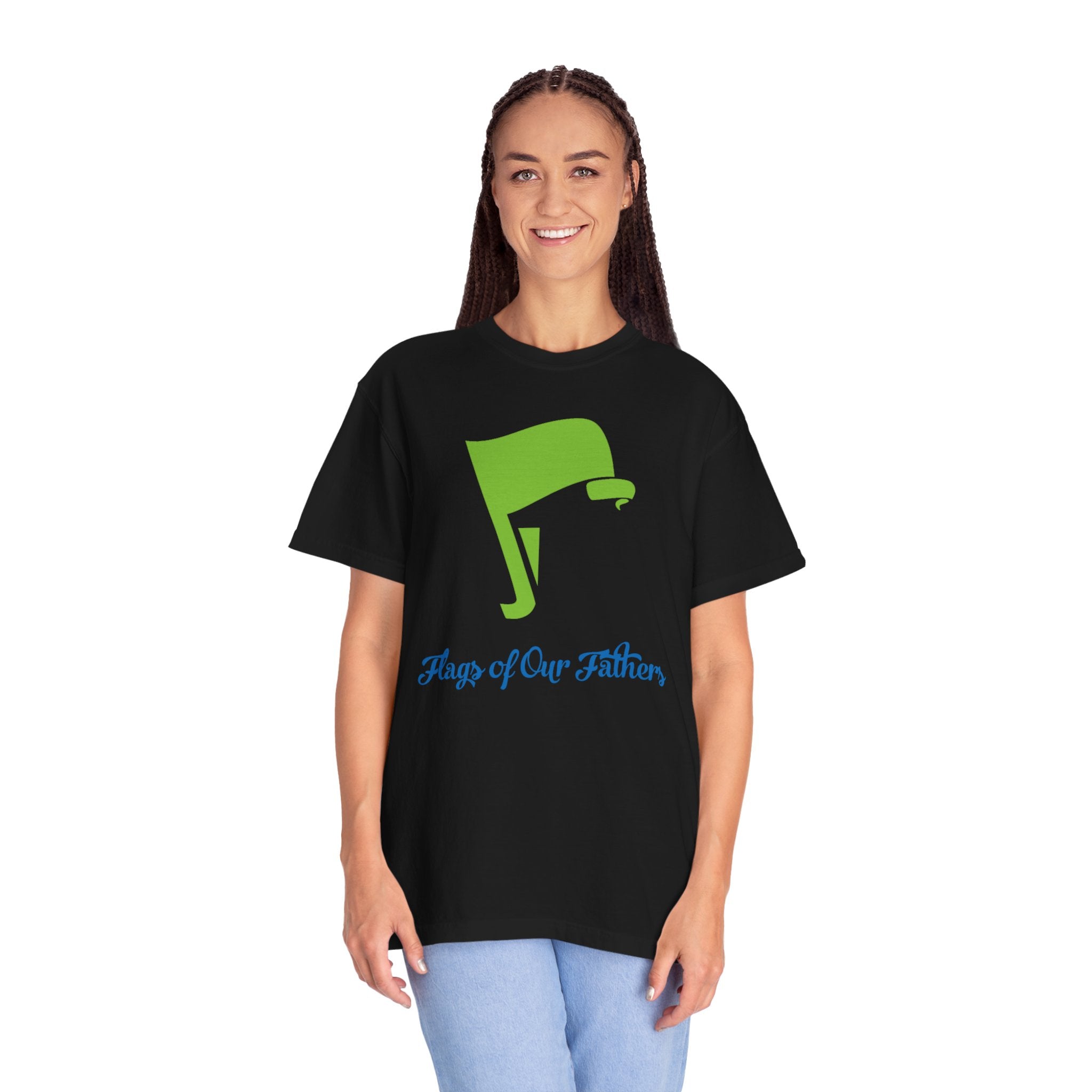 Flags of Our Father Graphic Tee - Blue Green