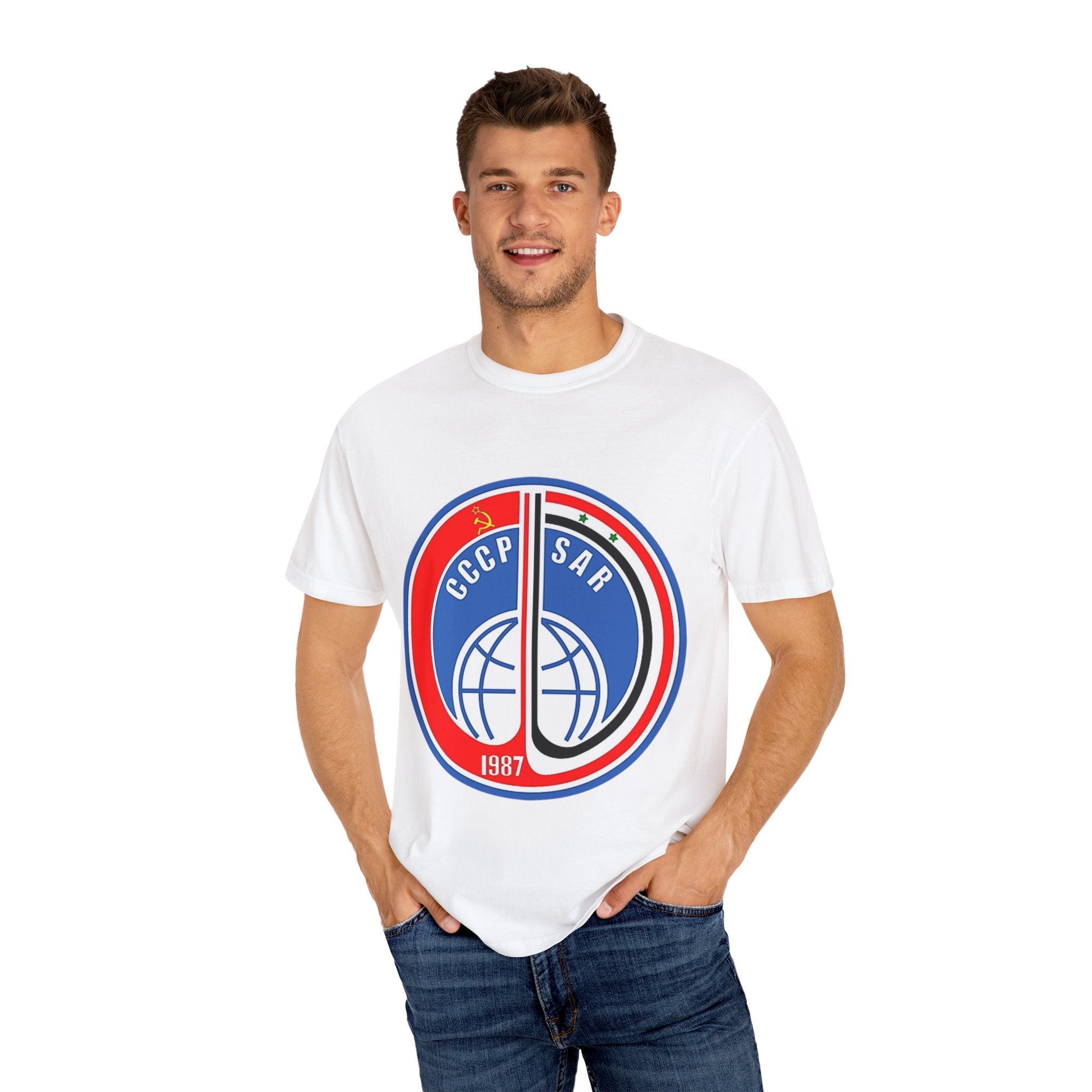 Vintage InterCosmos Patch Unisex T-shirt - 1970s USSR and Syrian Arab Republic