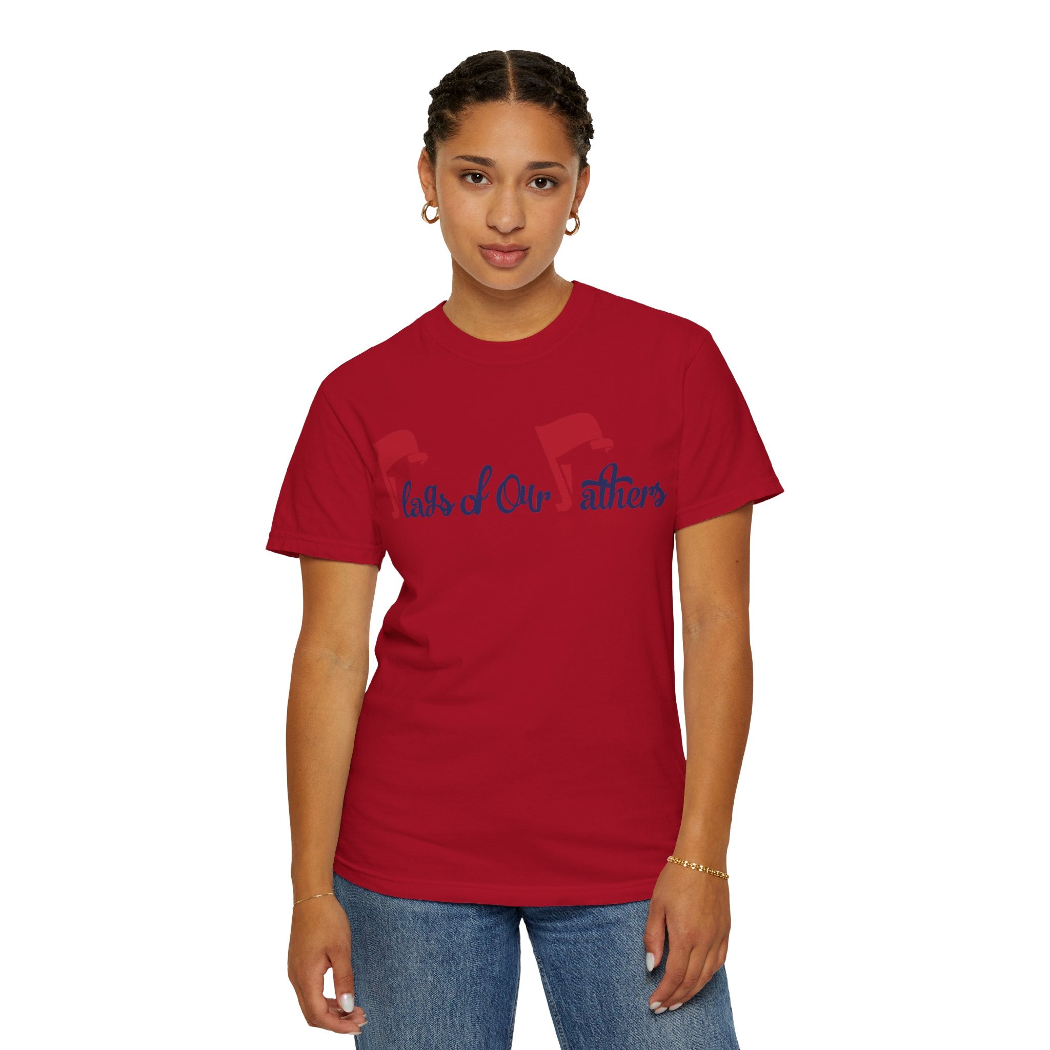 Flags of Our Father Graphic T-shirt - Blue Red