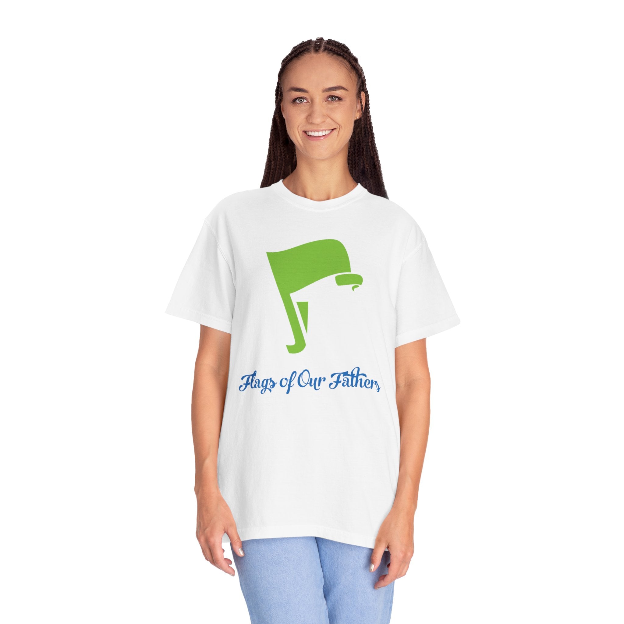 Flags of Our Father Graphic Tee - Blue Green