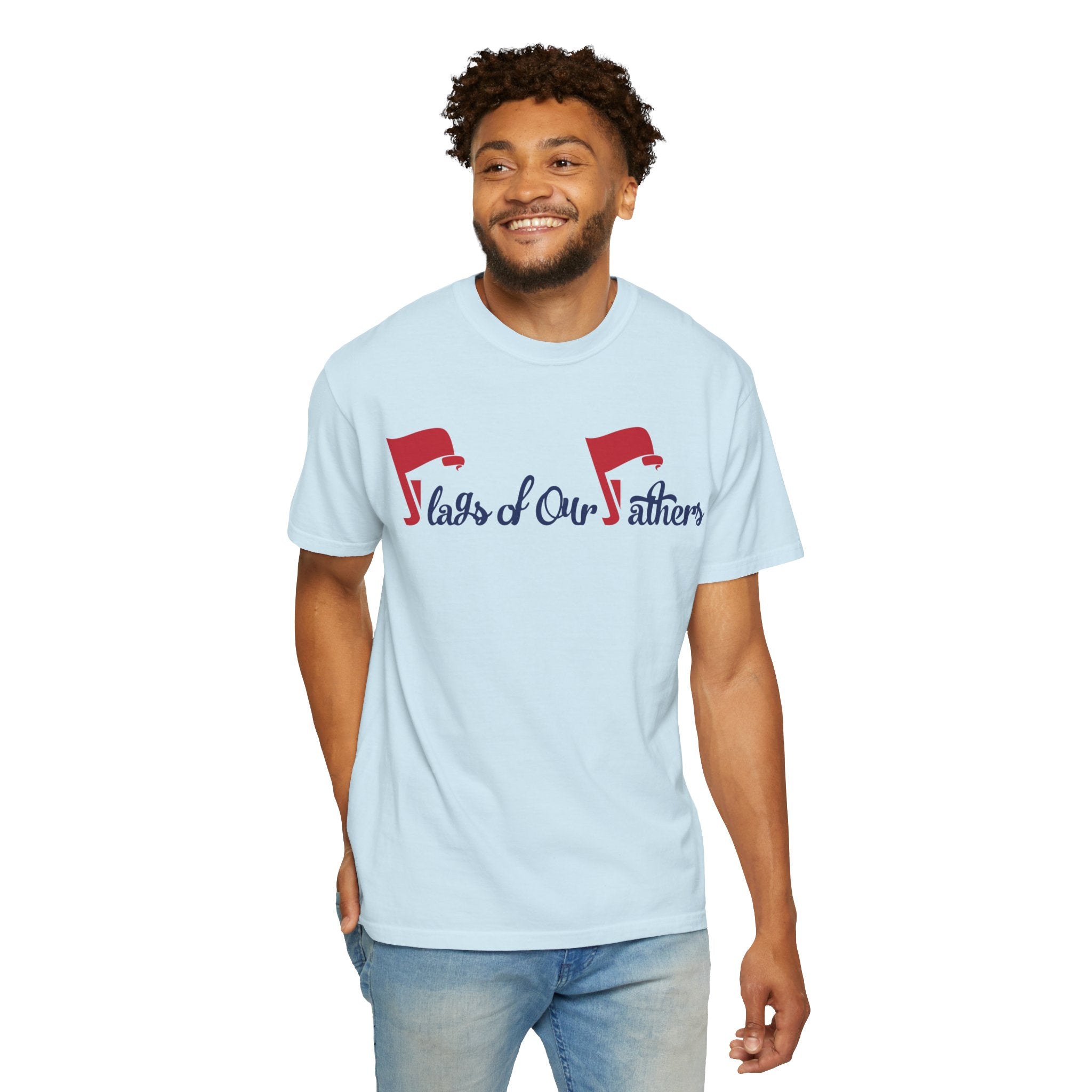 Flags of Our Father Graphic T-shirt - Blue Red
