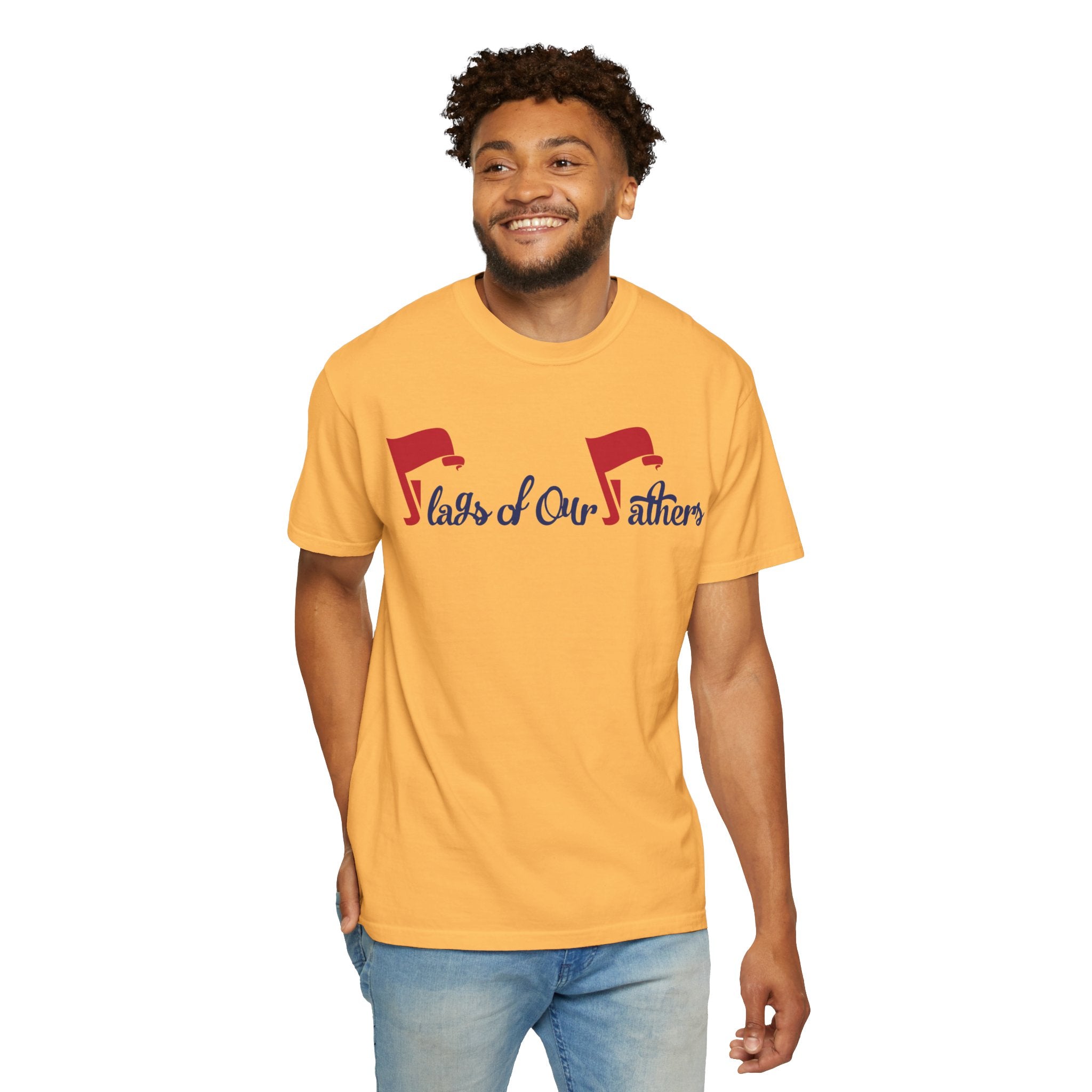 Flags of Our Father Graphic T-shirt - Blue Red