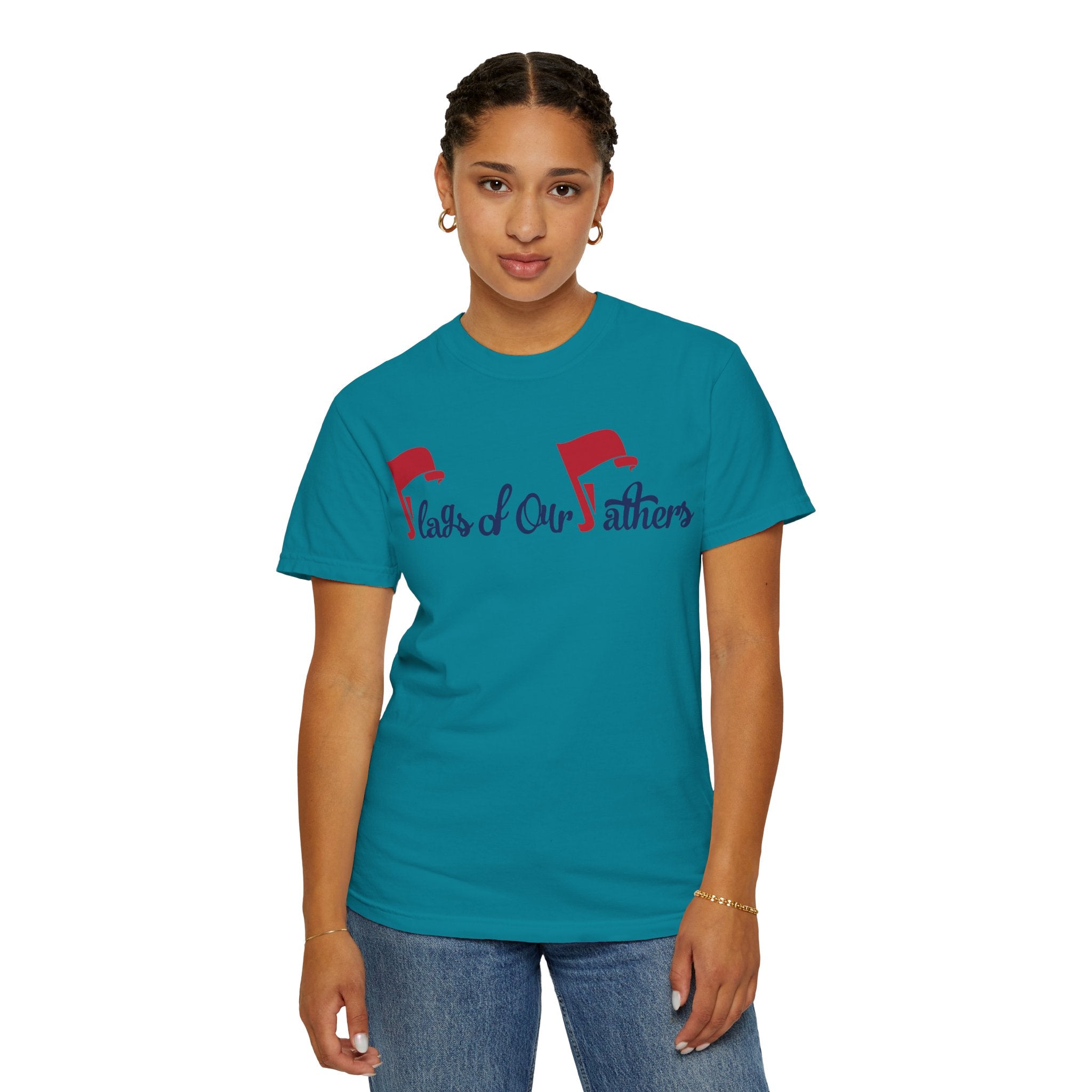 Flags of Our Father Graphic T-shirt - Blue Red