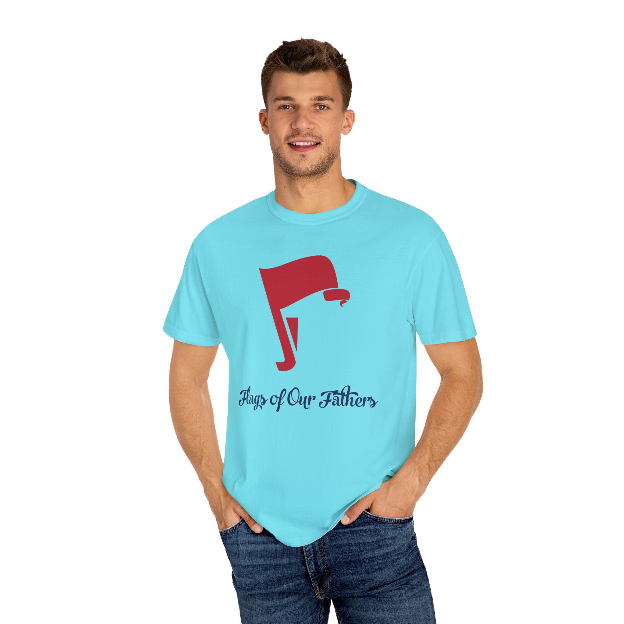 Flags of Our Father Graphic Tee - Unisex T-shirt Blue Red