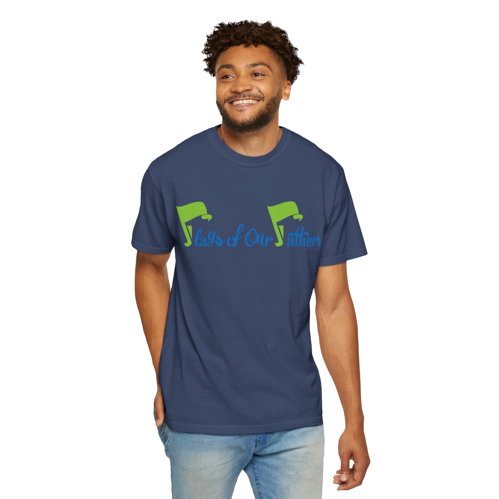 Flags of Our Father T-shirt - Blue Green