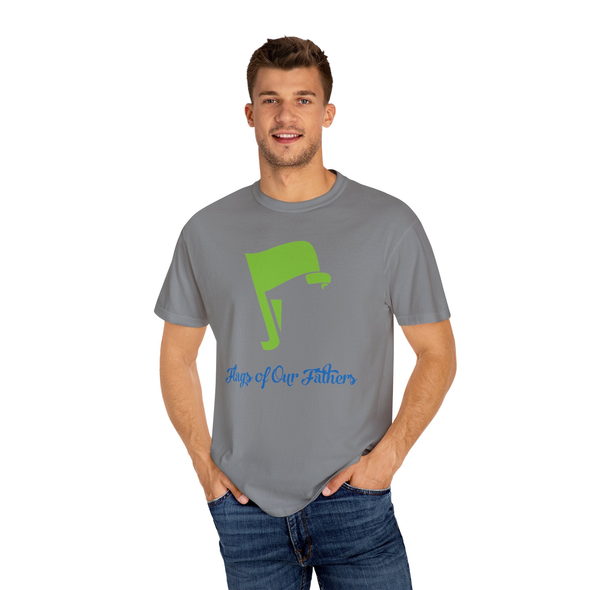 Flags of Our Father Graphic Tee - Blue Green