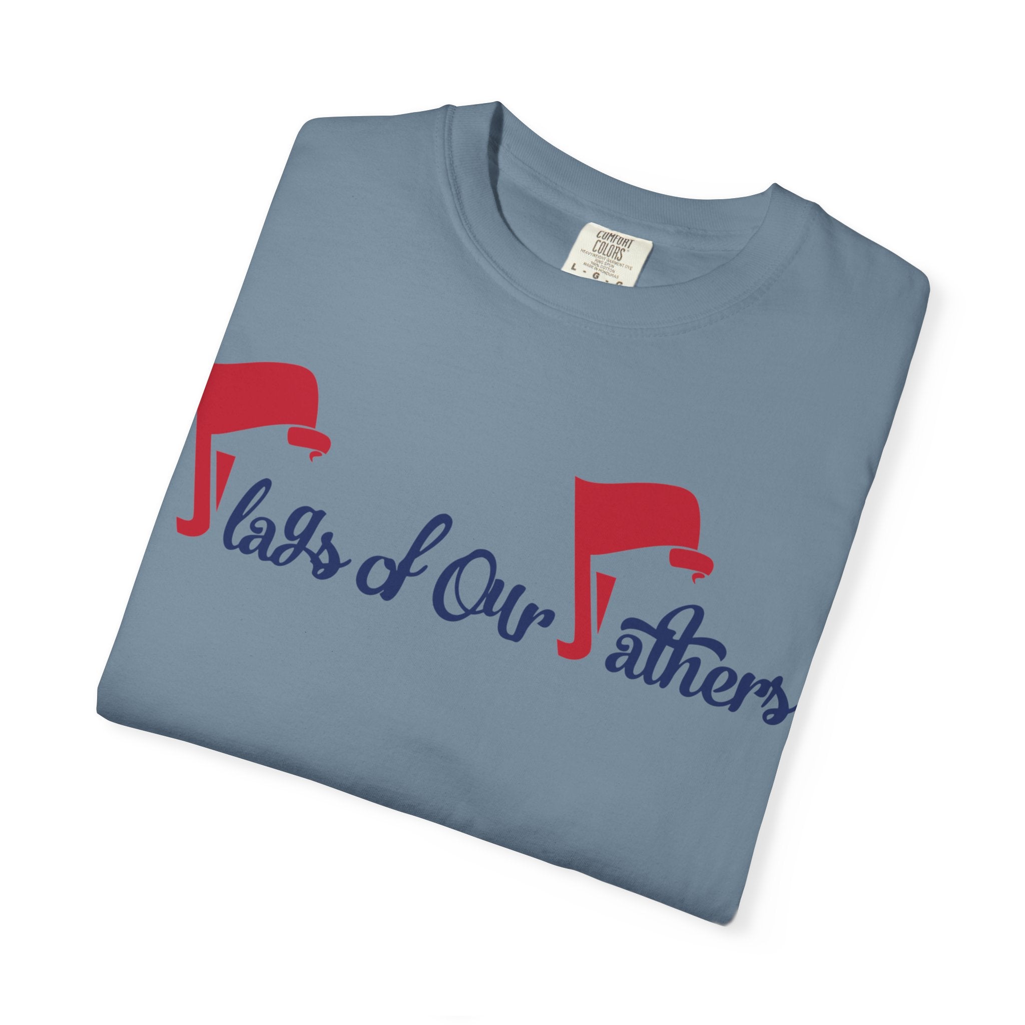 Flags of Our Father Graphic T-shirt - Blue Red