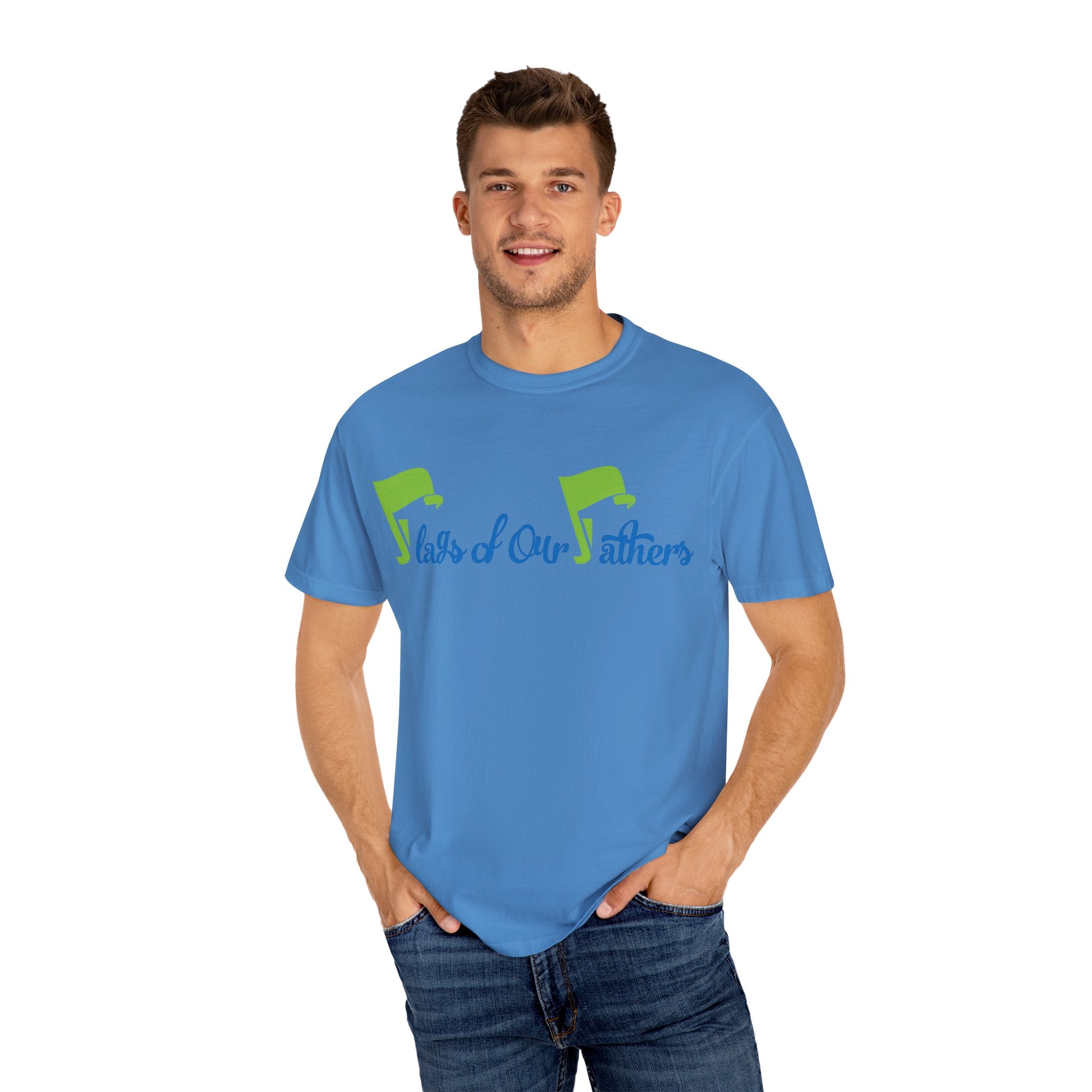 Flags of Our Father T-shirt - Blue Green