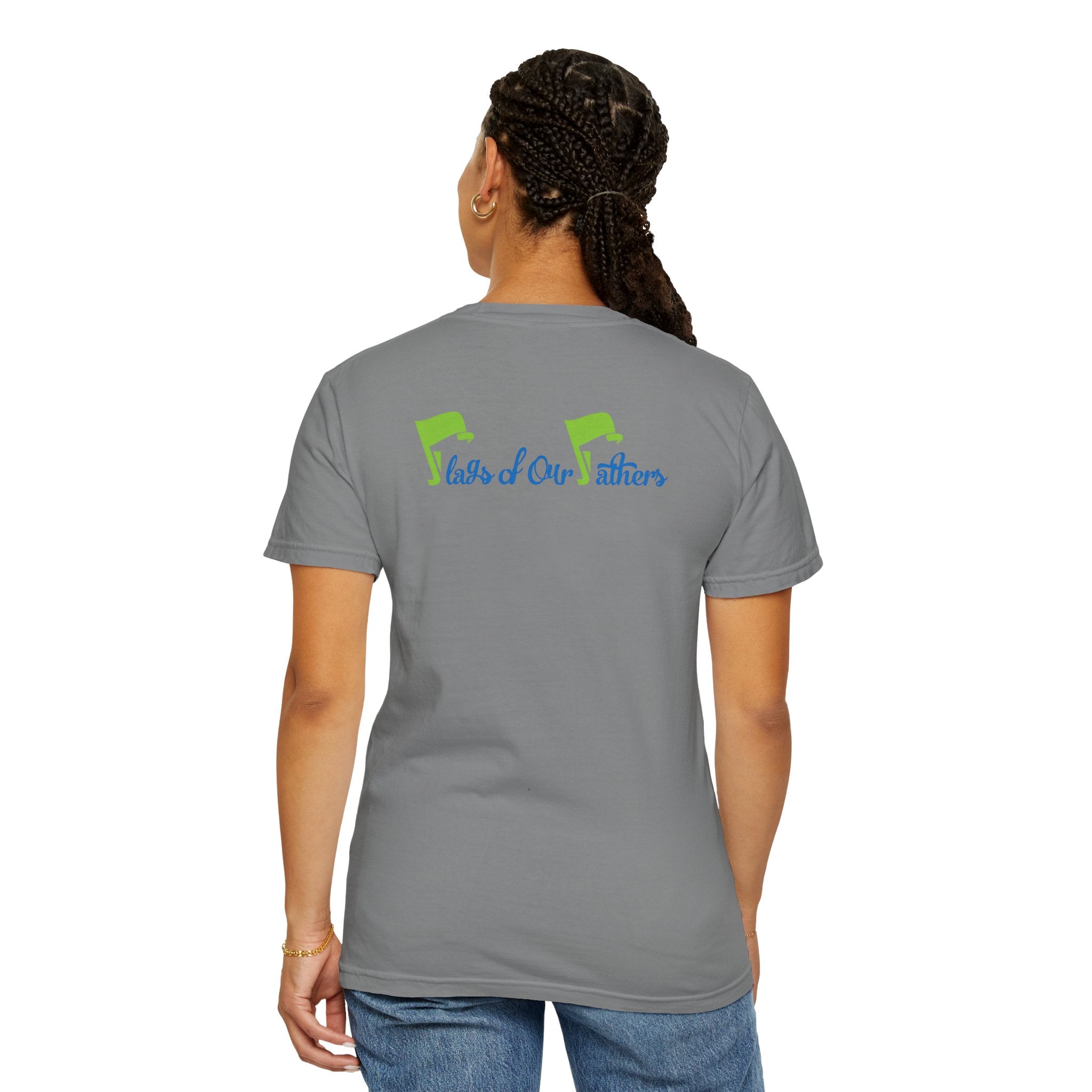 Flags of Our Father Graphic Tee - Blue Green