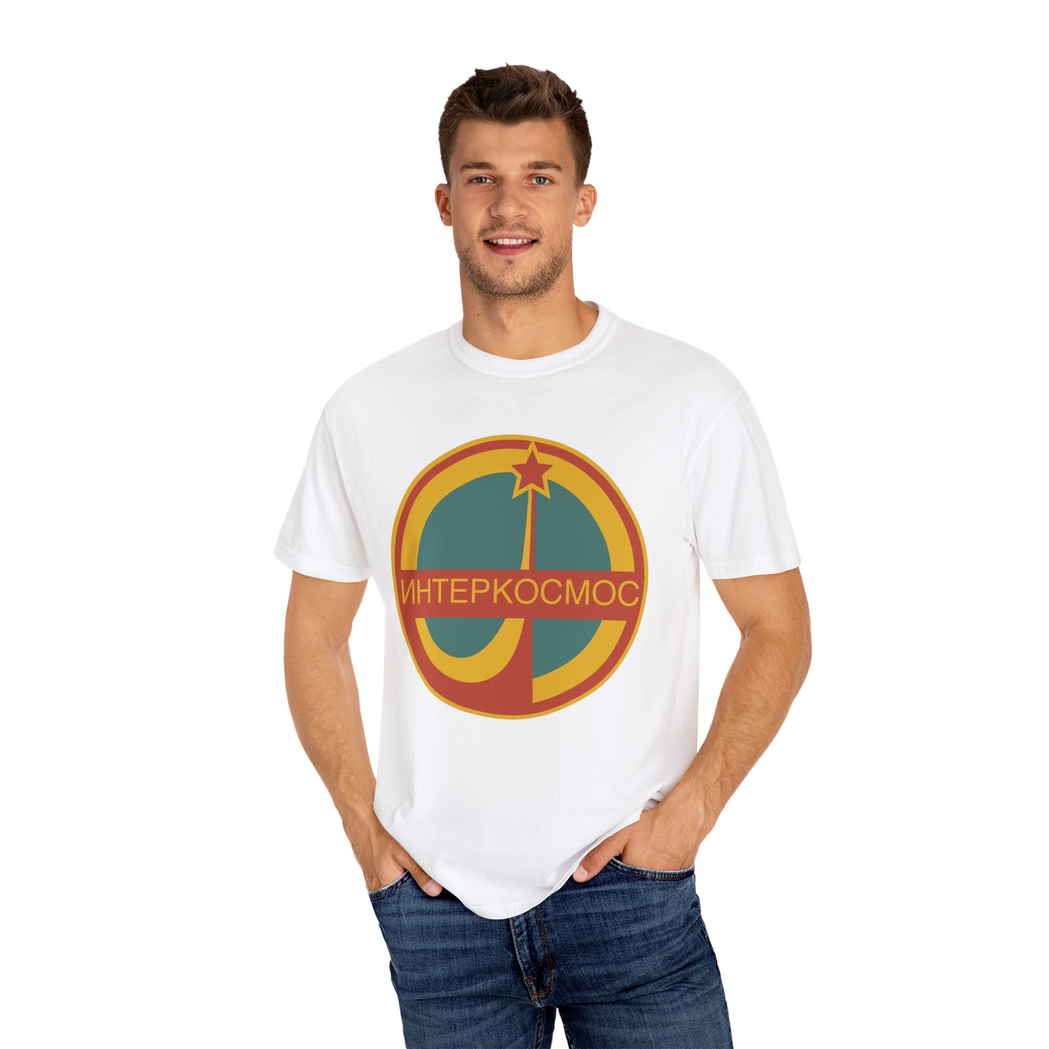 Vintage Unisex T-shirt with Intercosmos Logo of the USSR