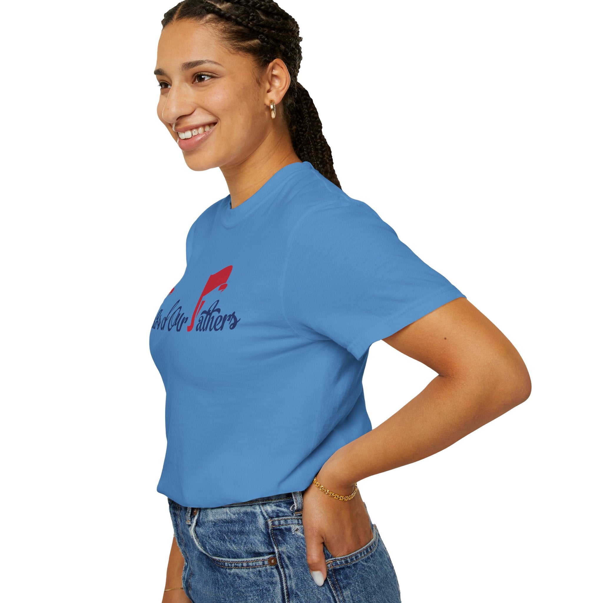 Flags of Our Father Graphic T-shirt - Blue Red