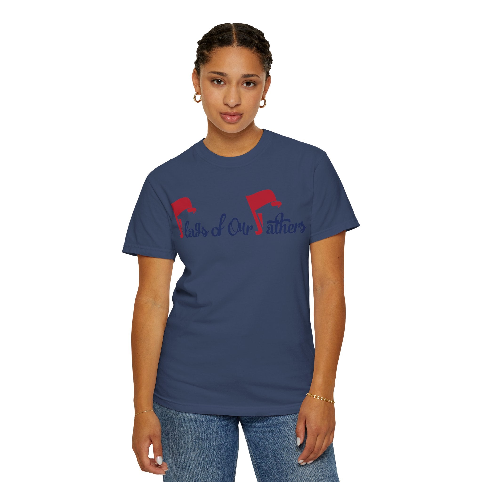 Flags of Our Father Graphic T-shirt - Blue Red