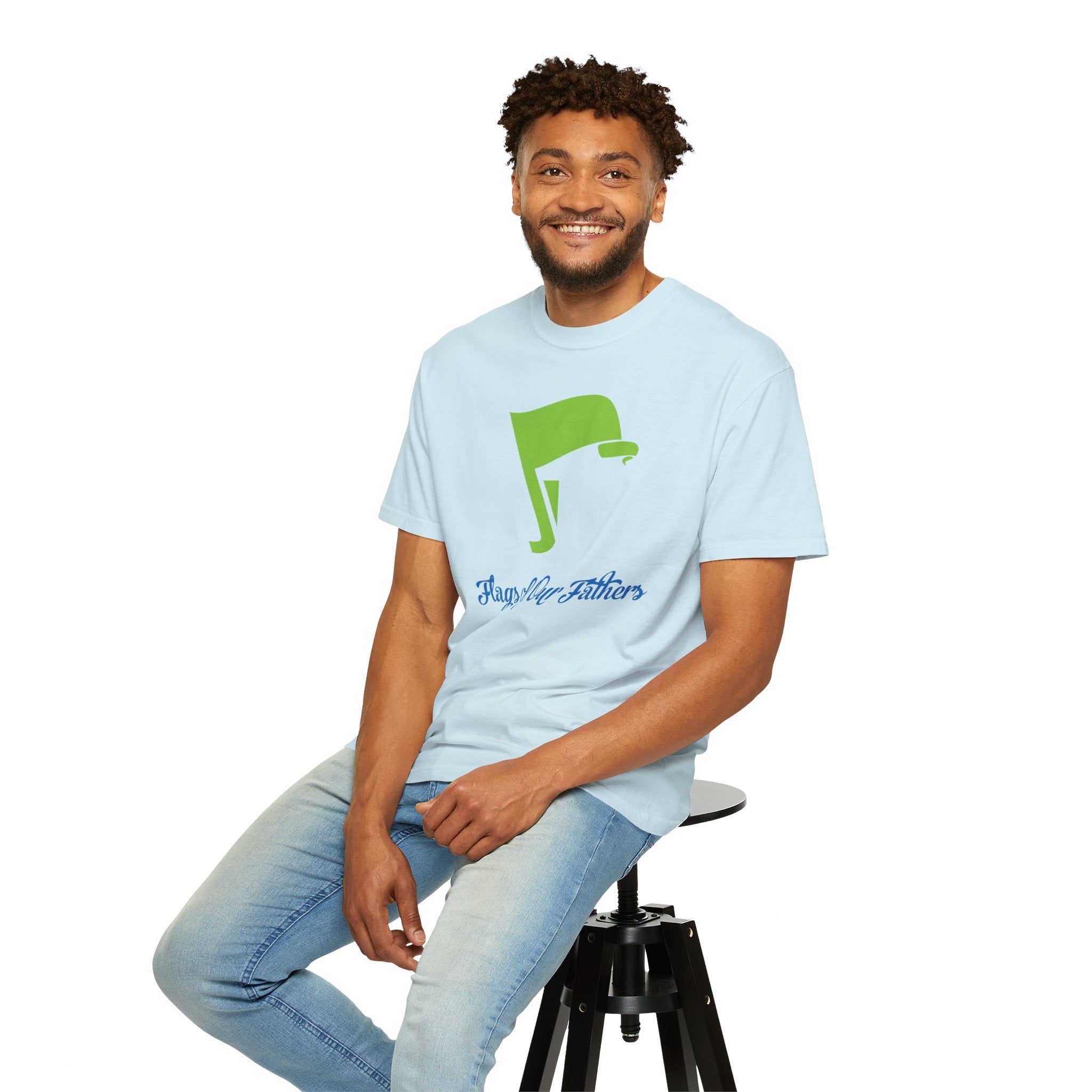 Flags of Our Father Graphic Tee - Blue Green