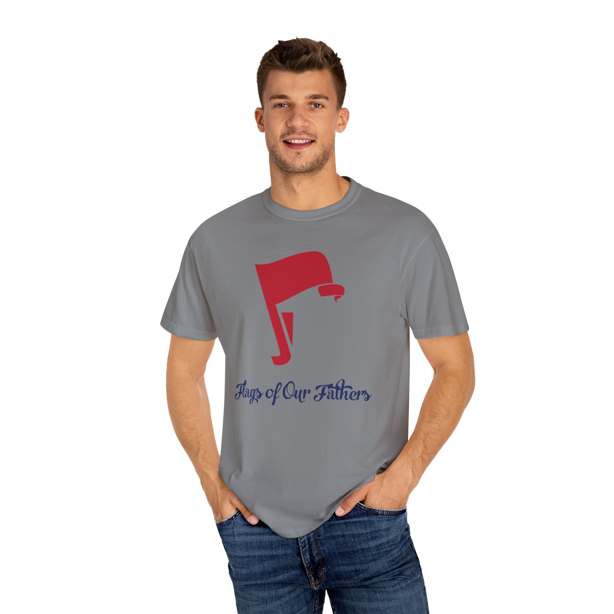 Flags of Our Father Graphic Tee - Unisex T-shirt Blue Red