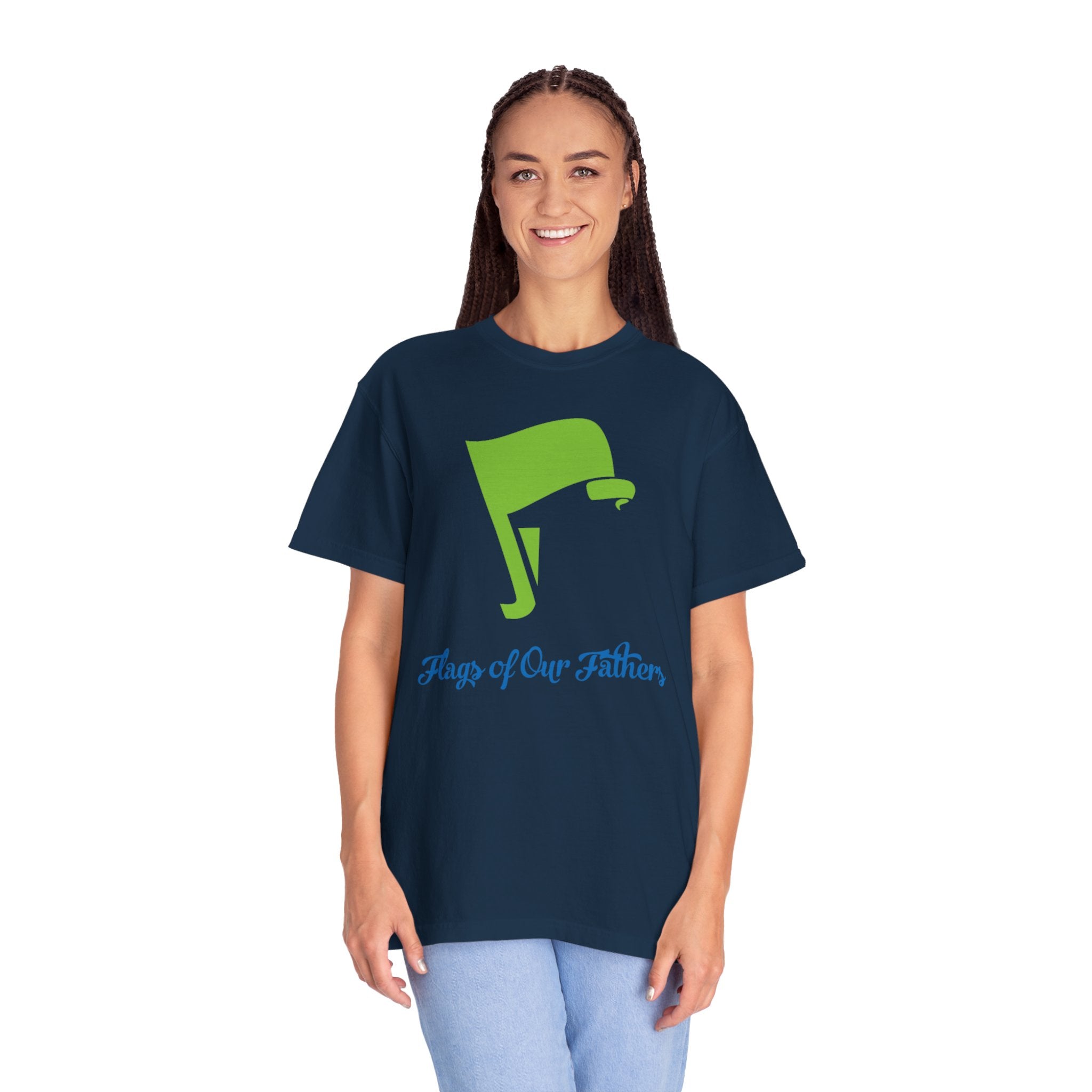 Flags of Our Father Graphic Tee - Blue Green