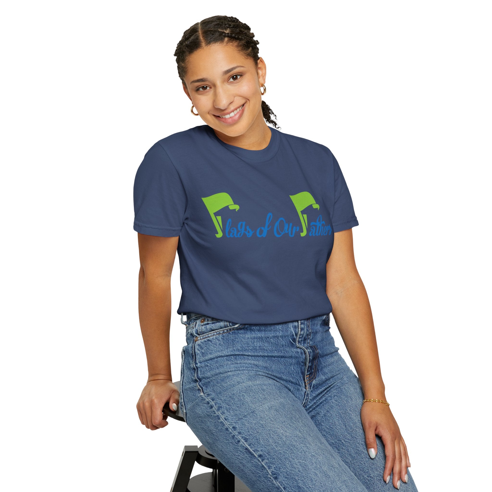 Flags of Our Father T-shirt - Blue Green