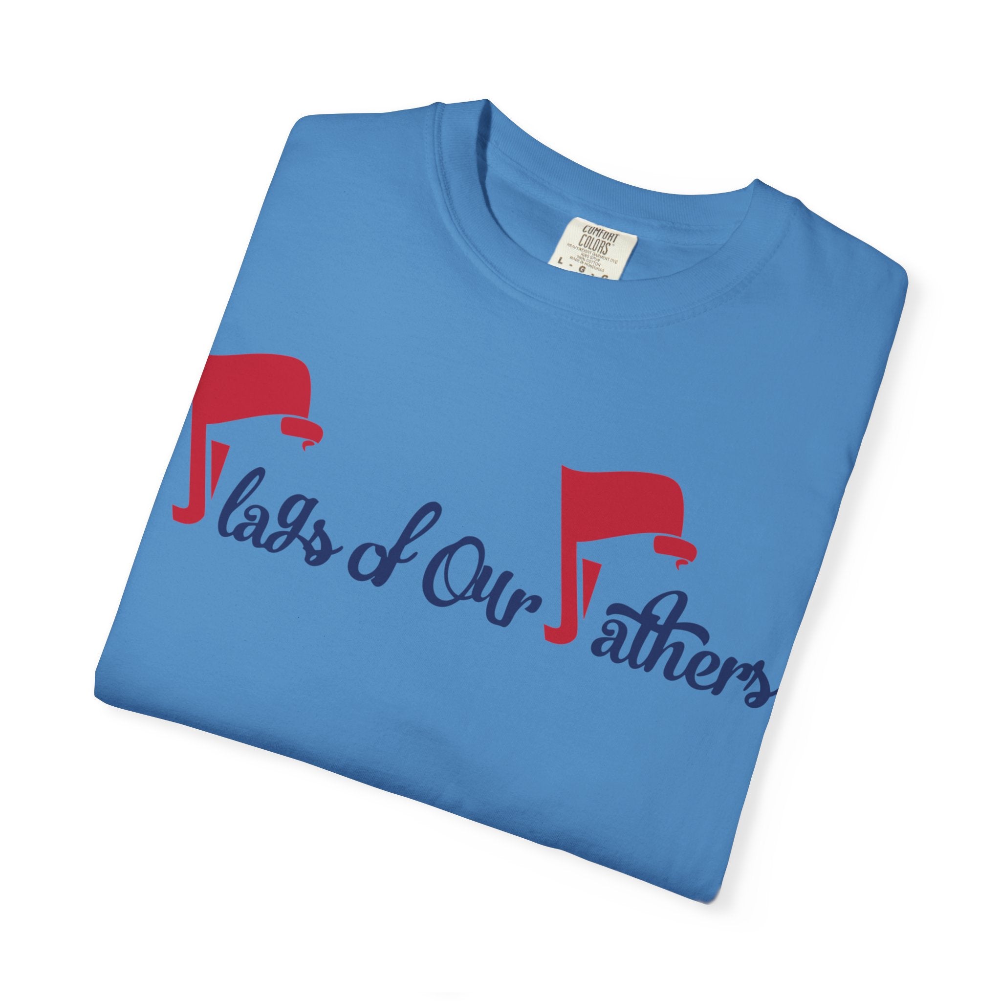 Flags of Our Father Graphic T-shirt - Blue Red