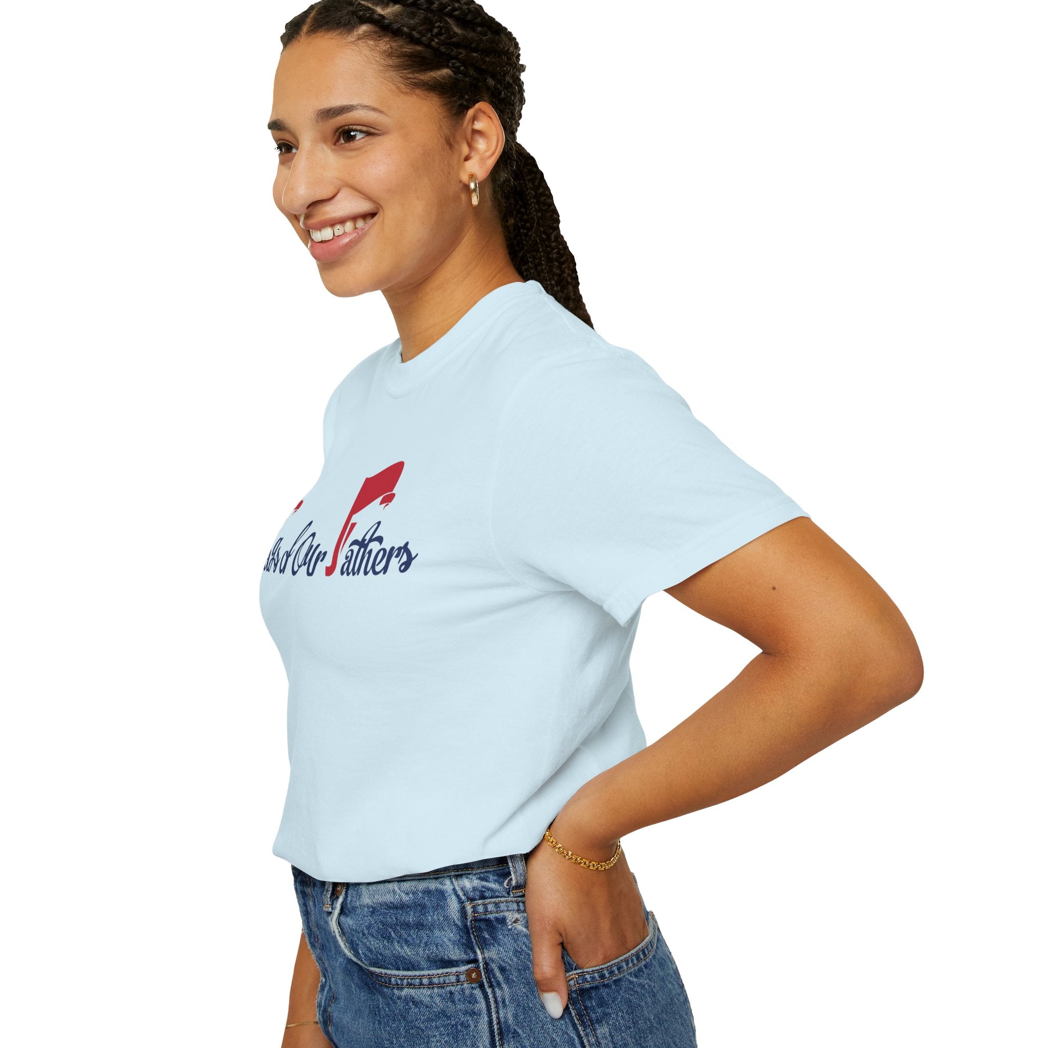 Flags of Our Father Graphic T-shirt - Blue Red